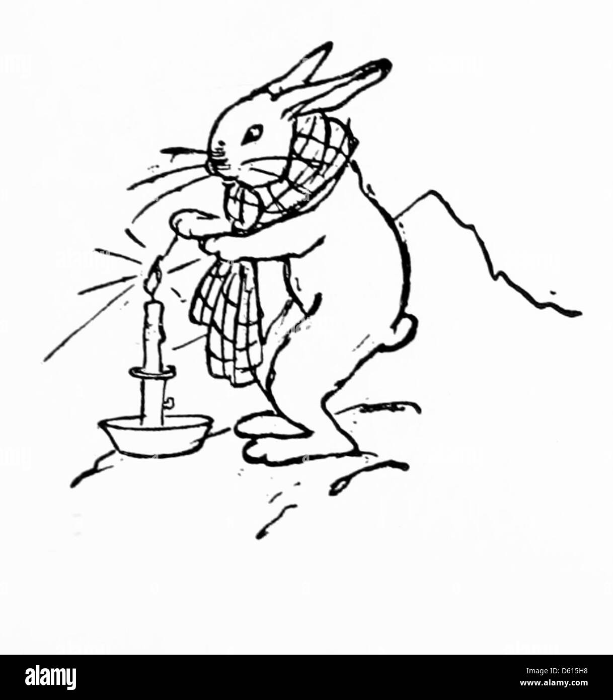 Cette illustration de 1899 tirée de 'A Child's Primer of Natural History' présente un lapin arctique, offrant aux jeunes lecteurs une introduction à la faune des climats froids et aux animaux trouvés dans la région arctique. Banque D'Images