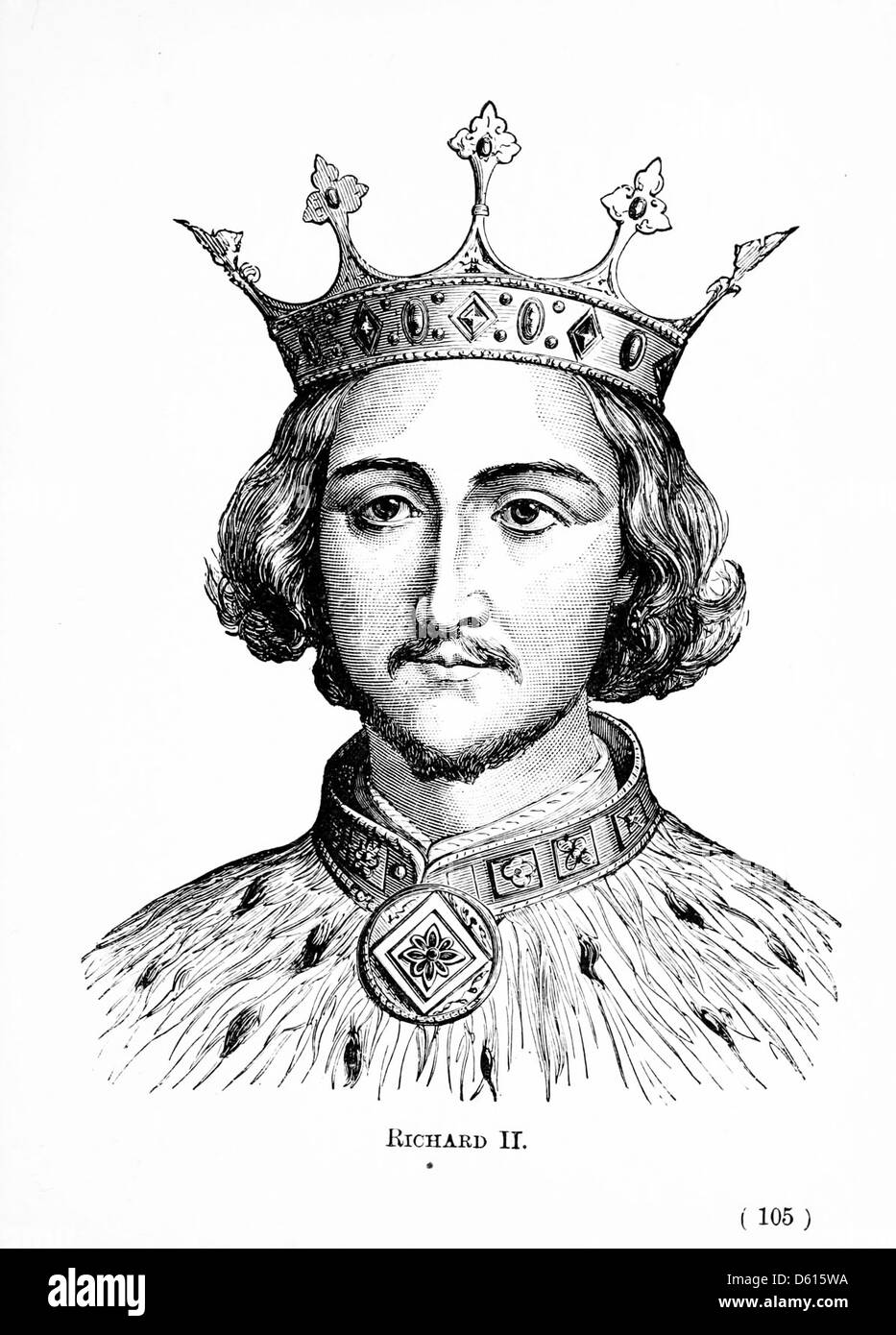 Cette image de 1897 tirée de 'A Child's History of England' présente un portrait de Richard II, l'un des rois médiévaux d'Angleterre. L'image offre un aperçu de l'héritage de la figure historique et de la période médiévale de l'Angleterre. Banque D'Images