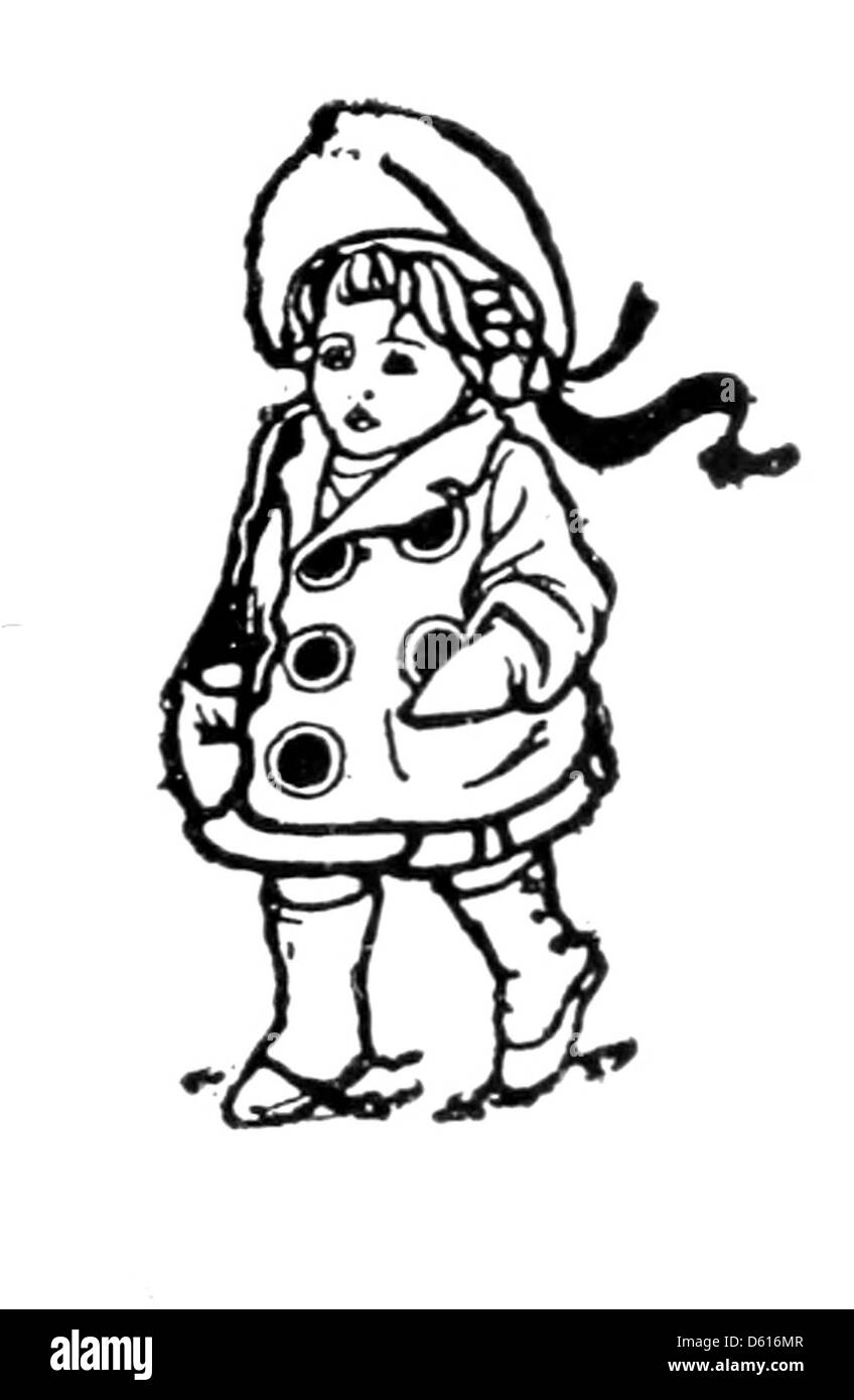 Une illustration tirée de *A Child’s Garden of Verses* (1913), recueil de poèmes de Robert Louis Stevenson. Le livre reflète l'innocence et l'imagination de l'enfance, mettant en évidence les thèmes de la nature, du jeu et de la croissance. Banque D'Images