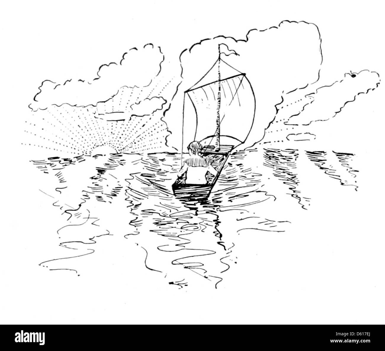 Une illustration de l'édition de 1908 de 'un jardin d'enfants de versets', représentant des scènes d'innocence et d'imagination de l'enfance, caractéristiques des thèmes du livre. Banque D'Images