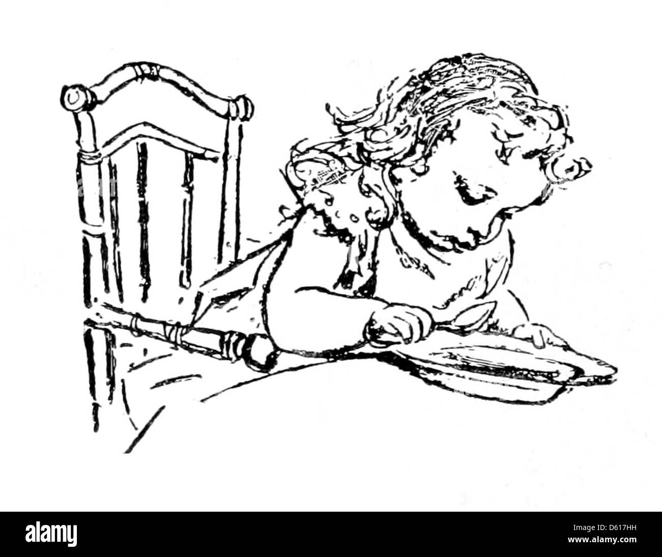 Une illustration de l'édition de 1902 de 'un jardin d'enfants de versets', représentant des enfants dans une scène impliquant de manger, comme décrit dans le poème. Banque D'Images