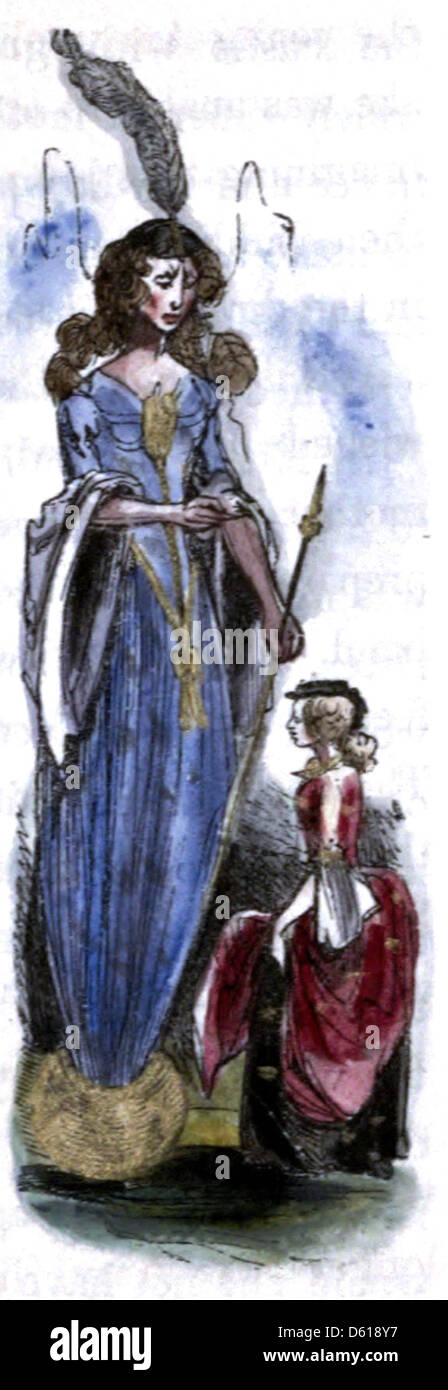 Cette image représente une collection de « The Child's Fairy Library », un ensemble de contes de fées publiés vers 1837-1838, visant à initier les enfants au folklore classique et aux histoires fantastiques. Banque D'Images