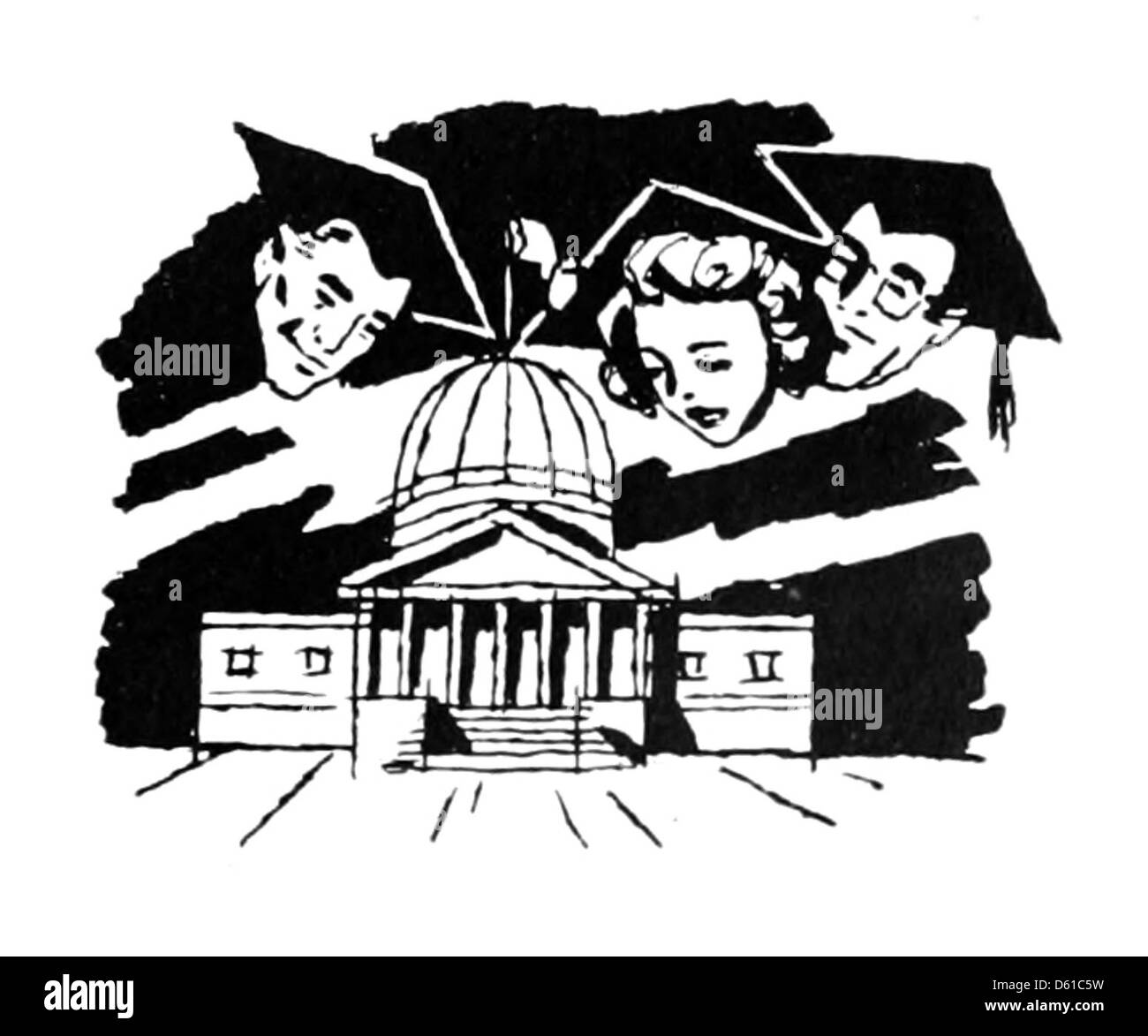 Une image tirée des « instructions intérimaires de la défense civile pour les écoles et les collèges » de 1951, fournissant des directives pour la préparation aux situations d'urgence pendant la période de la guerre froide. L'image met l'accent sur les protocoles de défense civile pour les établissements d'enseignement. Banque D'Images