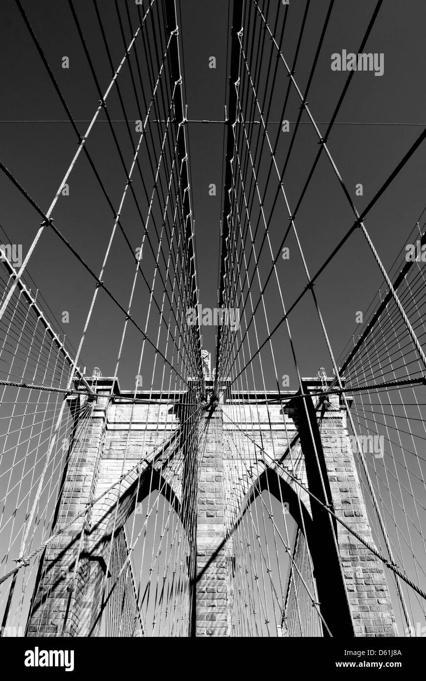 Pont de Brooklyn, Manhattan, New York City, New York, États-Unis d'Amérique Image prise à partir de la masse du public Banque D'Images