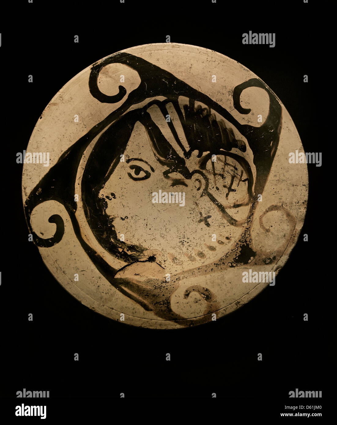 La poterie décorée étrusque Plaque Genucilla Italie Etruria 200 - 300 av. Banque D'Images