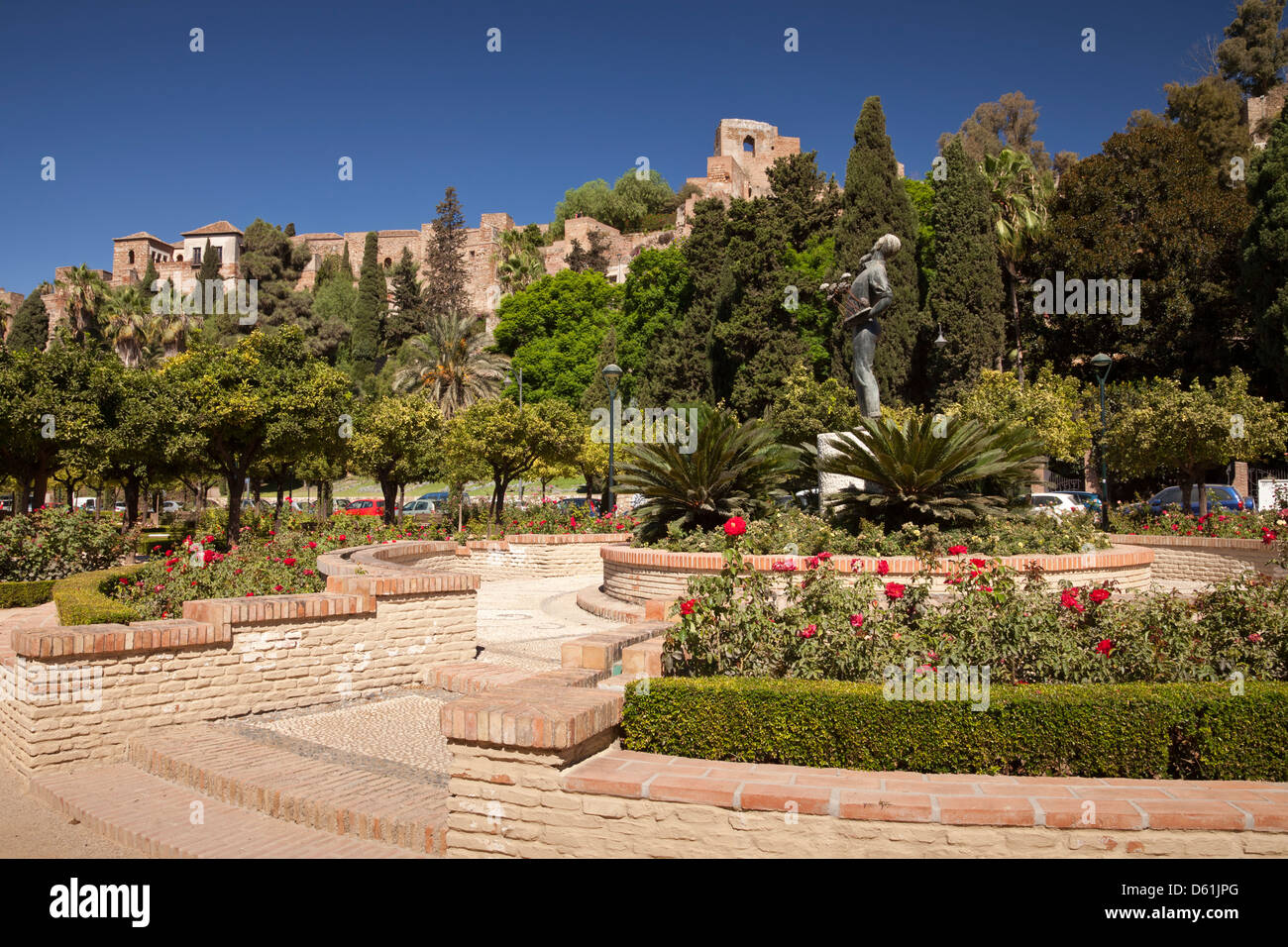 Jardin Jardins de Pedro Luis Alonso, Alcazaba, Málaga, Andalousie, Espagne, Europe Banque D'Images