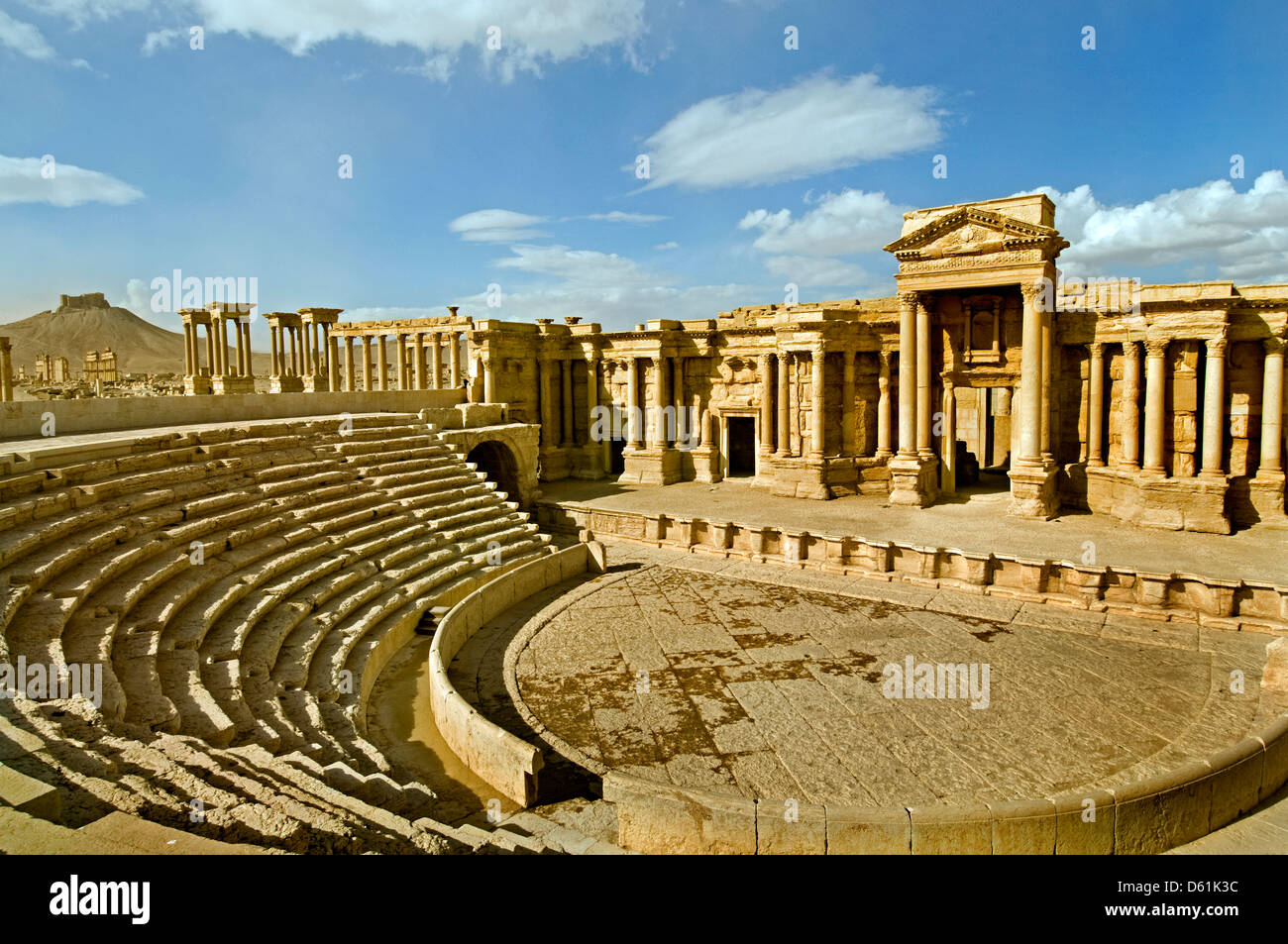 Amphithéâtre romain arène de théâtre cirque à Palmyra Syrie deuxième siècle, 2nd siècle Banque D'Images