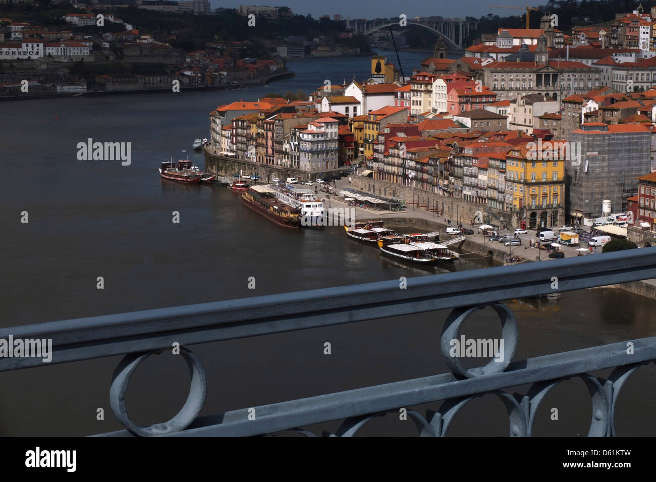 Portugal, Porto, vue, Douro, fleuve, Ribeira, Banque D'Images