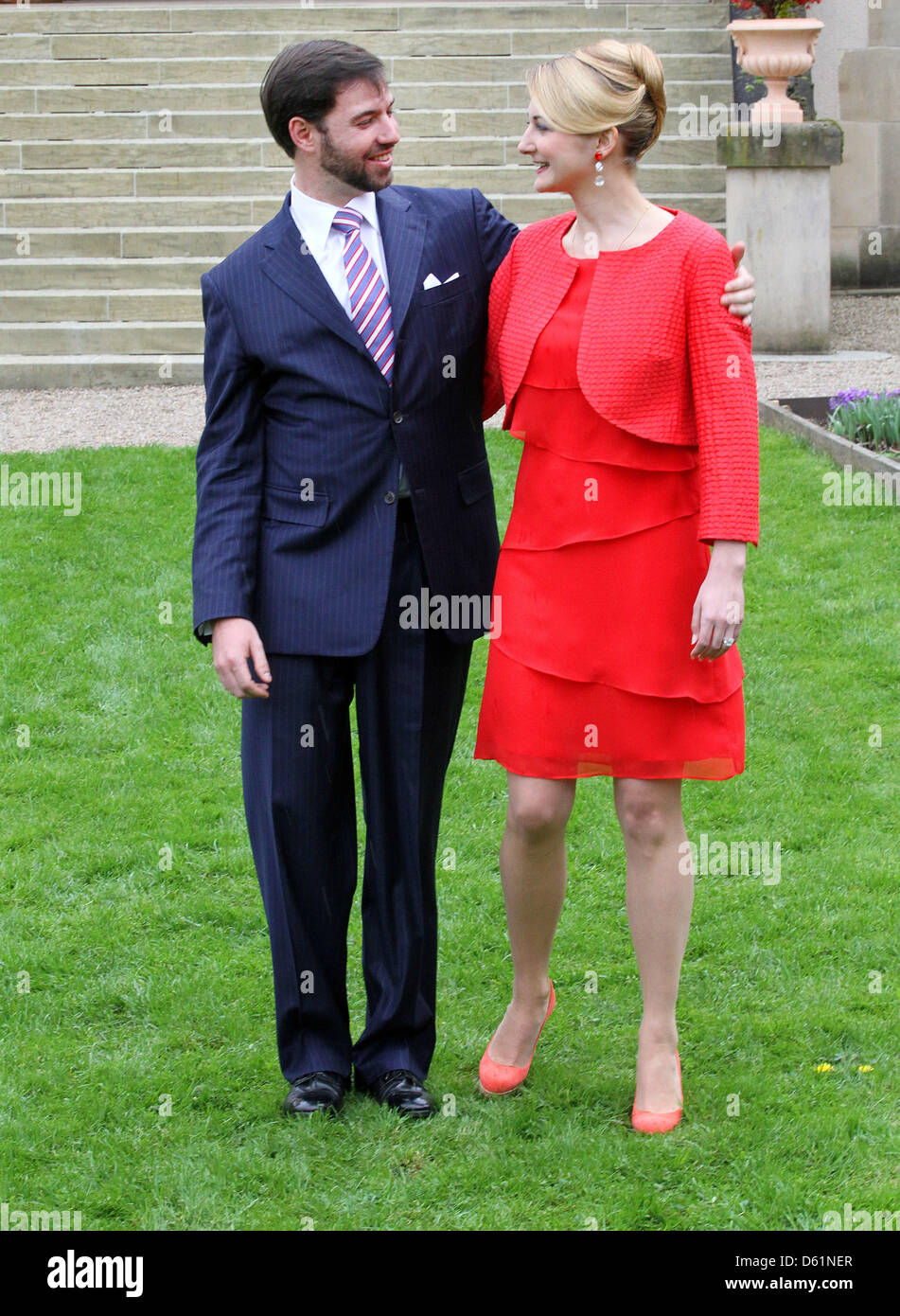 Guillaume Grand-duc de Luxembourg annonce ses fiançailles avec la comtesse belge Stéphanie de Lannoy au Château Berg à Colmar, Luxembourg, le 27 avril 2012. Photo : Albert Nieboer/ Pays-bas OUT Banque D'Images