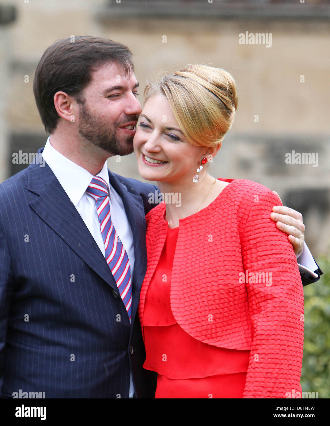 Guillaume Grand-duc de Luxembourg annonce ses fiançailles avec la comtesse belge Stéphanie de Lannoy au Château Berg à Colmar, Luxembourg, le 27 avril 2012. Photo : Albert Nieboer/ Pays-bas OUT Banque D'Images