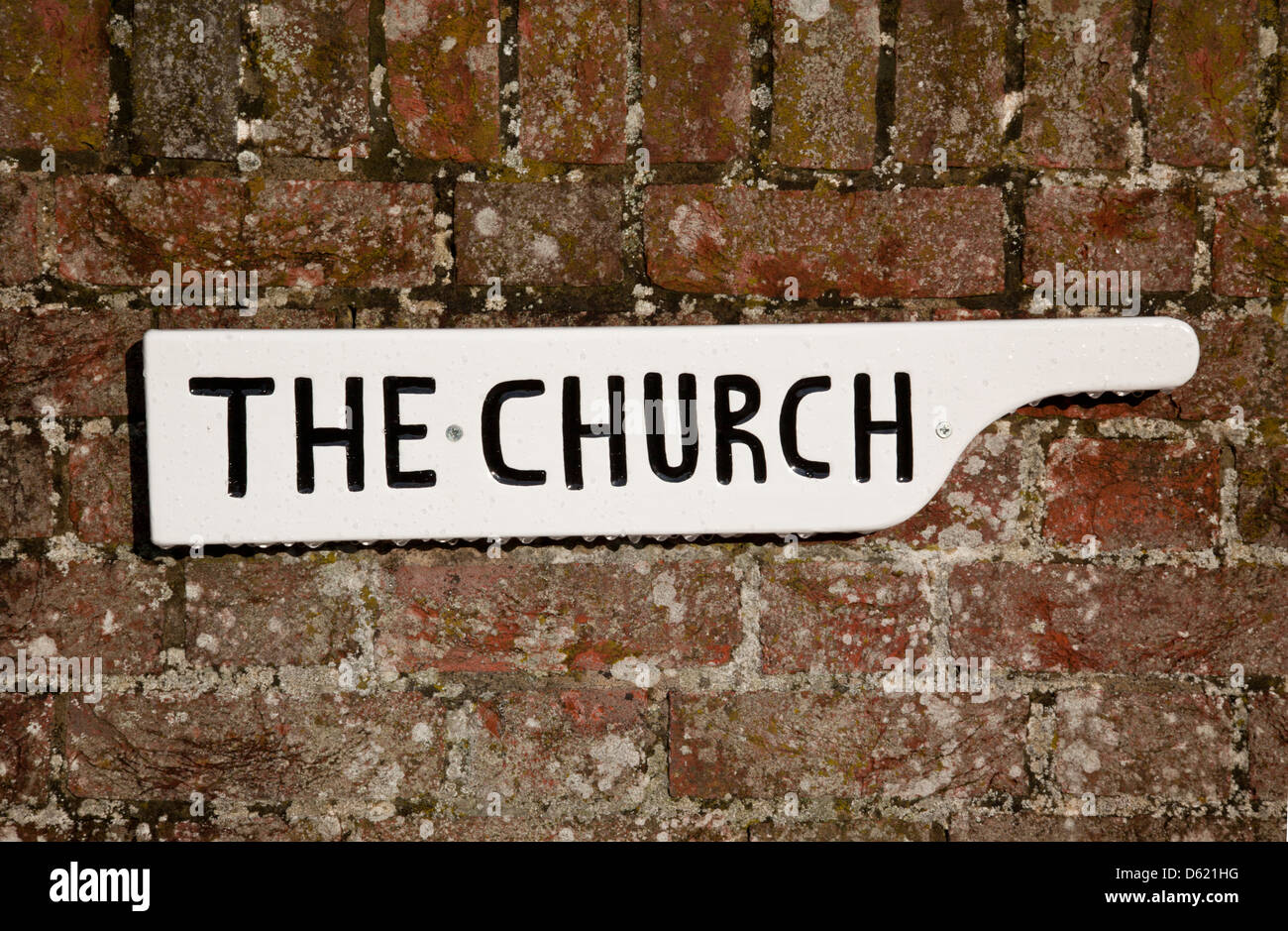 D'un signe indiquant la manière de St Michaels et tous les Anges, Urchfont, Wiltshire Banque D'Images