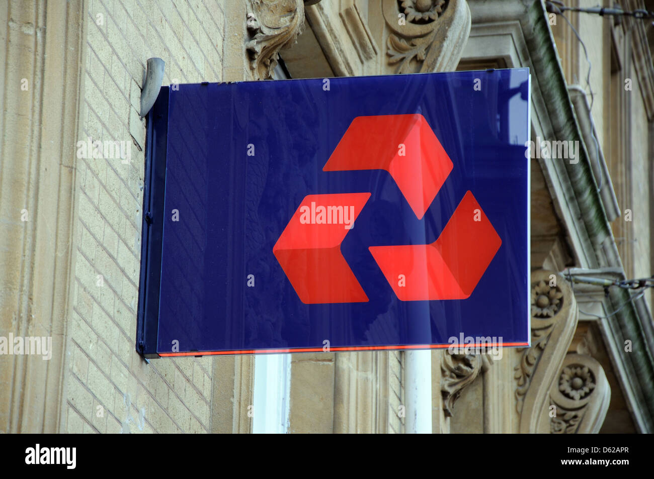 La Banque Natwest signe, Granby Street, Leicester, England, UK Banque D'Images