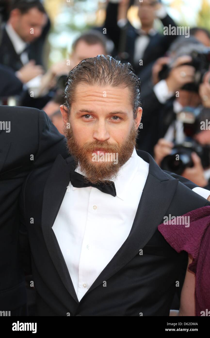 Acteur Tom Hardy arrive à la première de "Lawless" au cours de la 65e Festival de Cannes au Palais des Festivals de Cannes, France, le 19 mai 2012. Photo : Hubert Boesl Banque D'Images