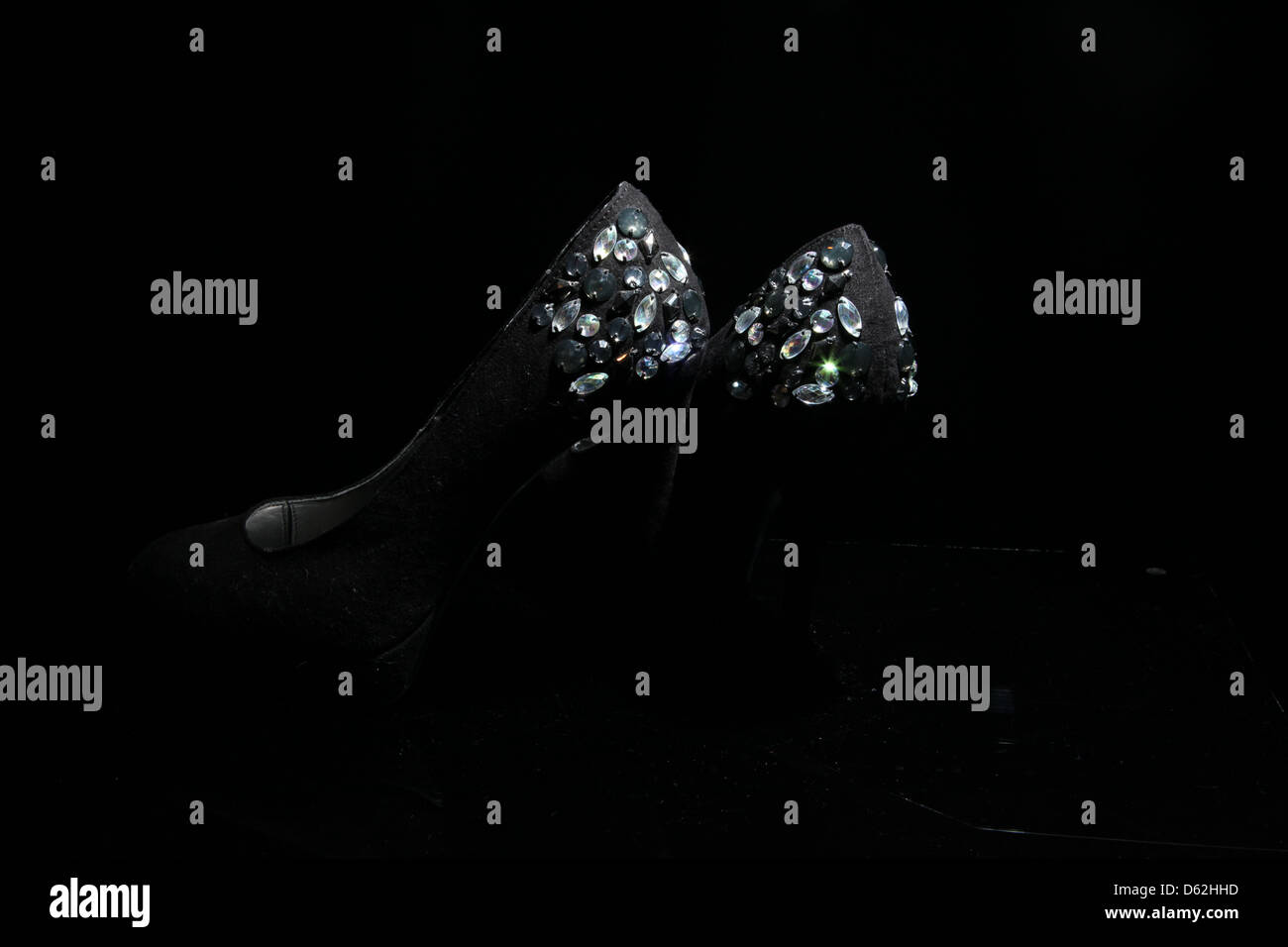 Noir, chaussures, talons, Sparkle, sombre, Banque D'Images