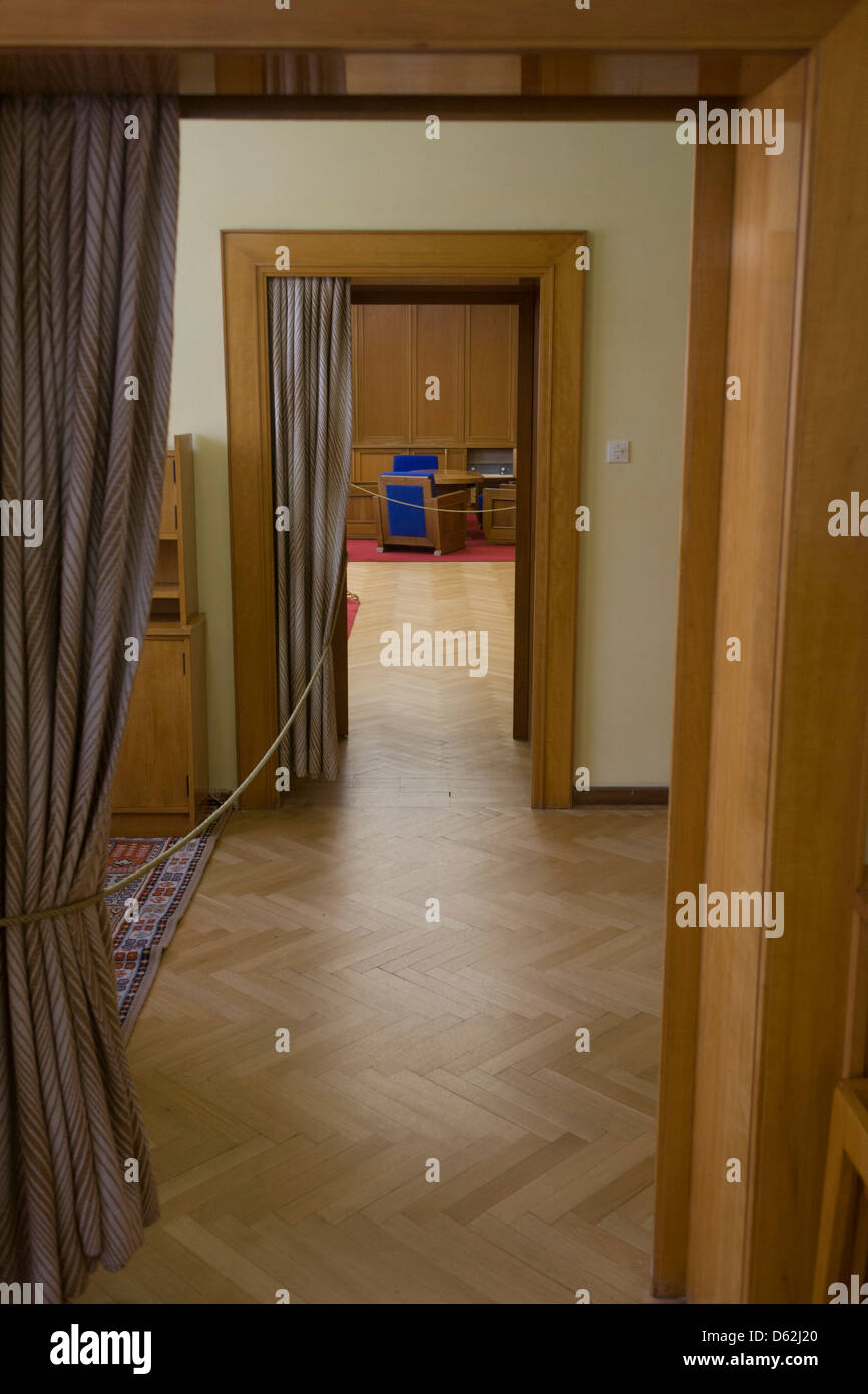 Les bureaux du Secrétariat pour le personnel d'Erich Mielke, une pièce en 'Haus 1' l'administration centrale ministérielle de la Stasi (police secrète communiste en Allemagne de l'Est, la RDA. .. (Plus de légende dans la description) Banque D'Images