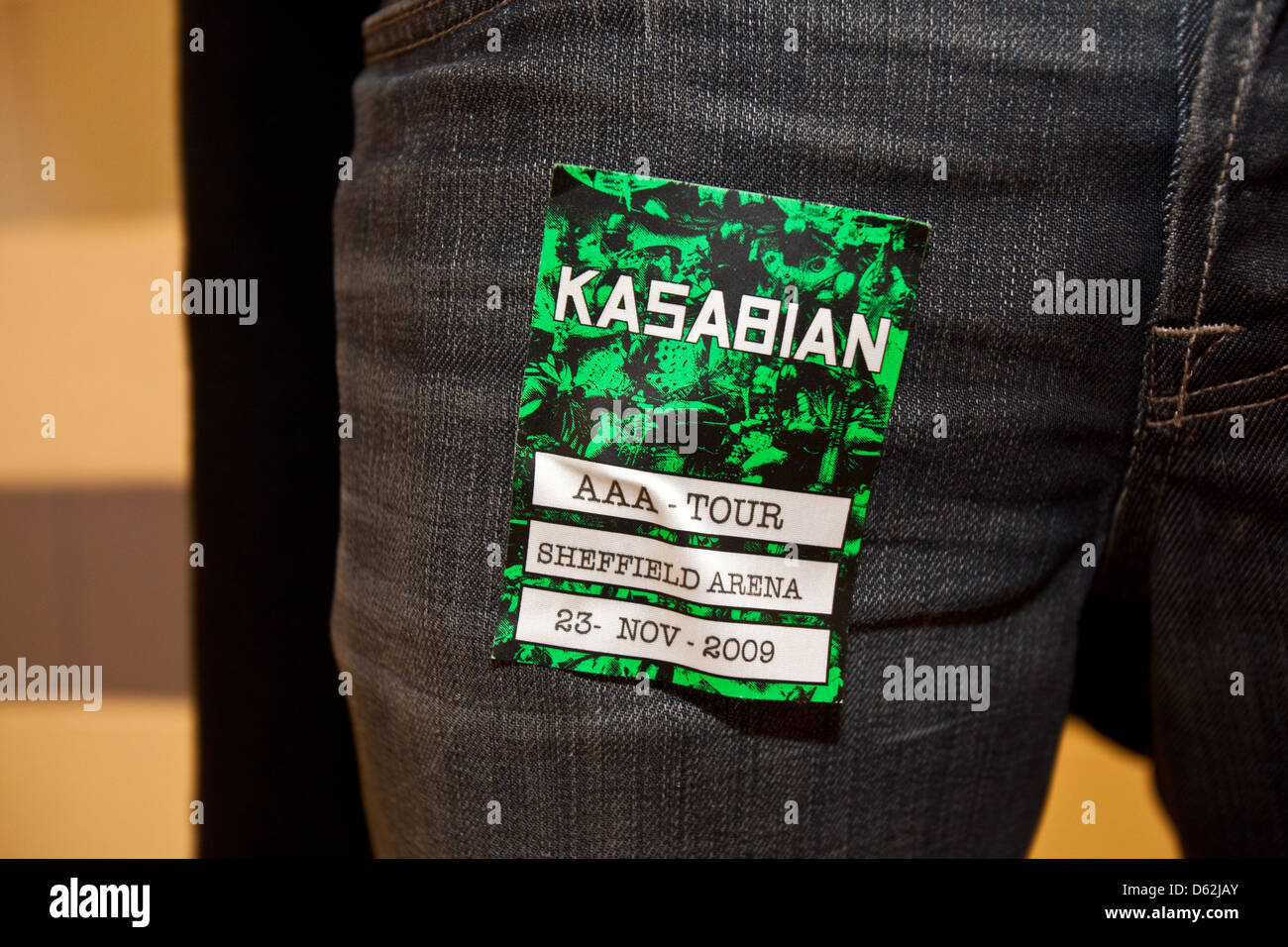 Kasabian backstage pass à Sheffield Arena. South Yorkshire, Angleterre, Royaume-Uni. Banque D'Images