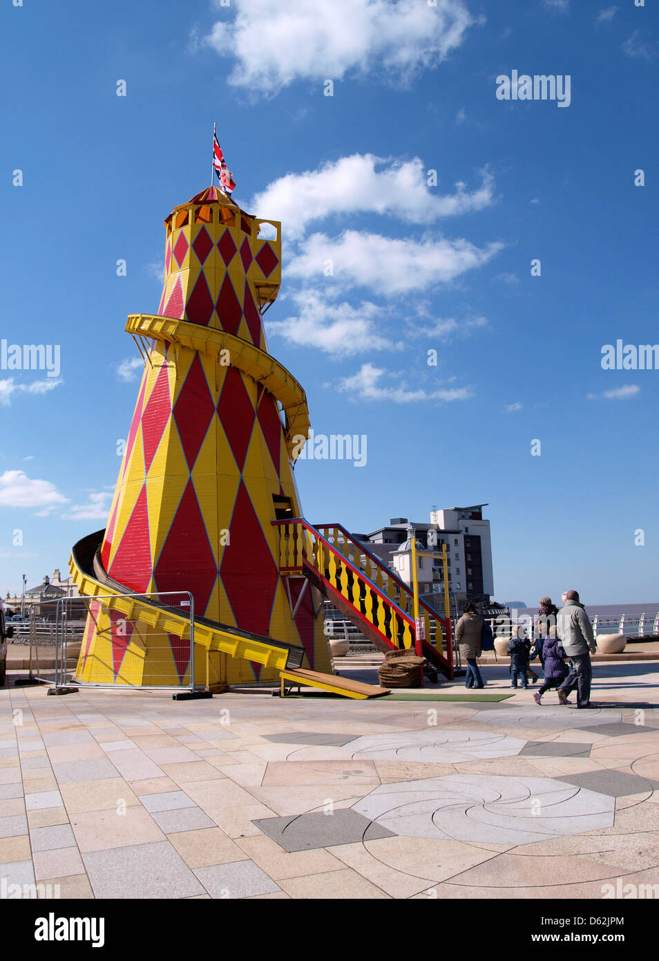 Helter Skelter glisse, Weston-Super-Mare, Somerset, UK Banque D'Images