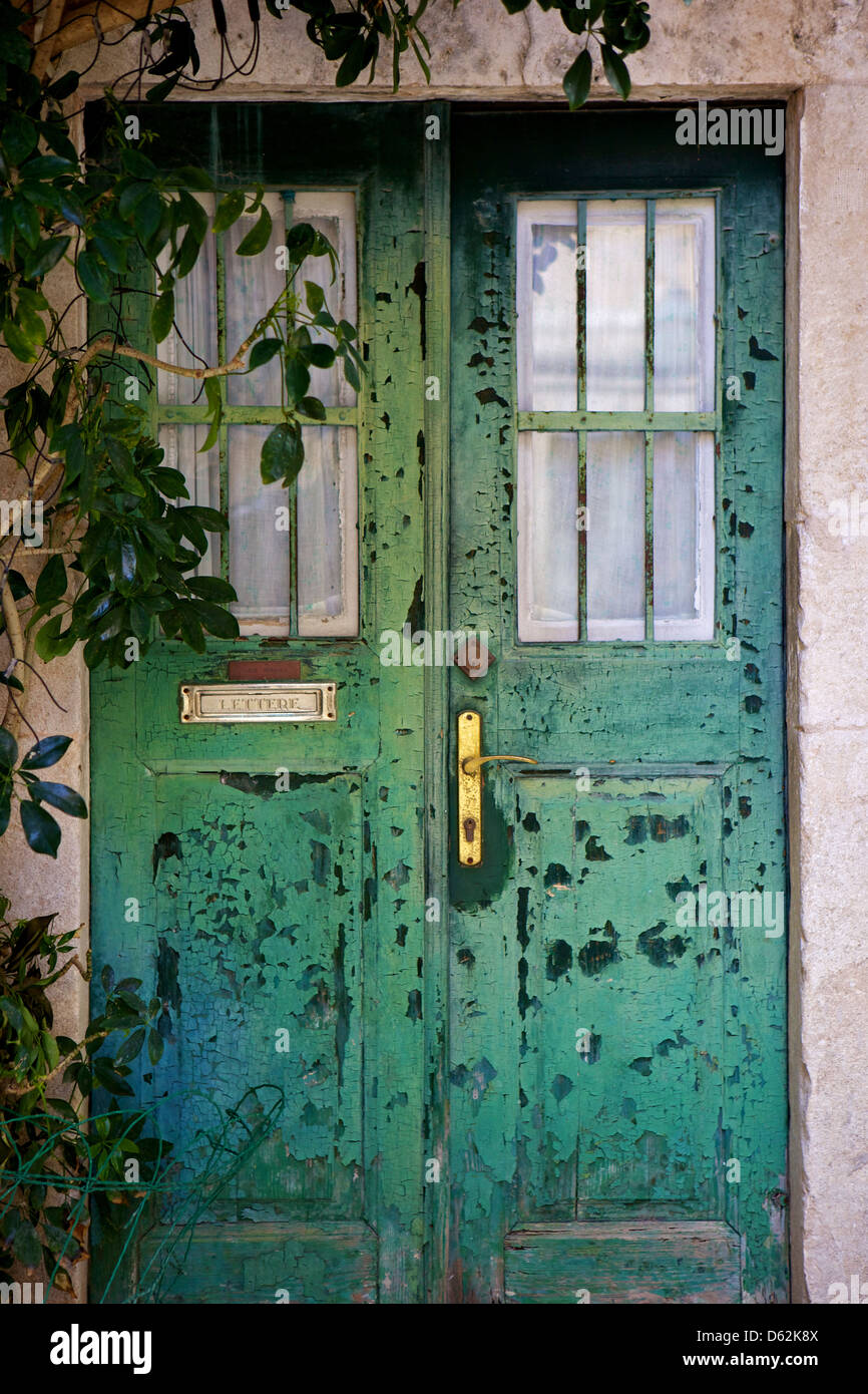 Vieille porte verte, dans la vieille ville de Dubrovnik, Croatie, Europe Banque D'Images