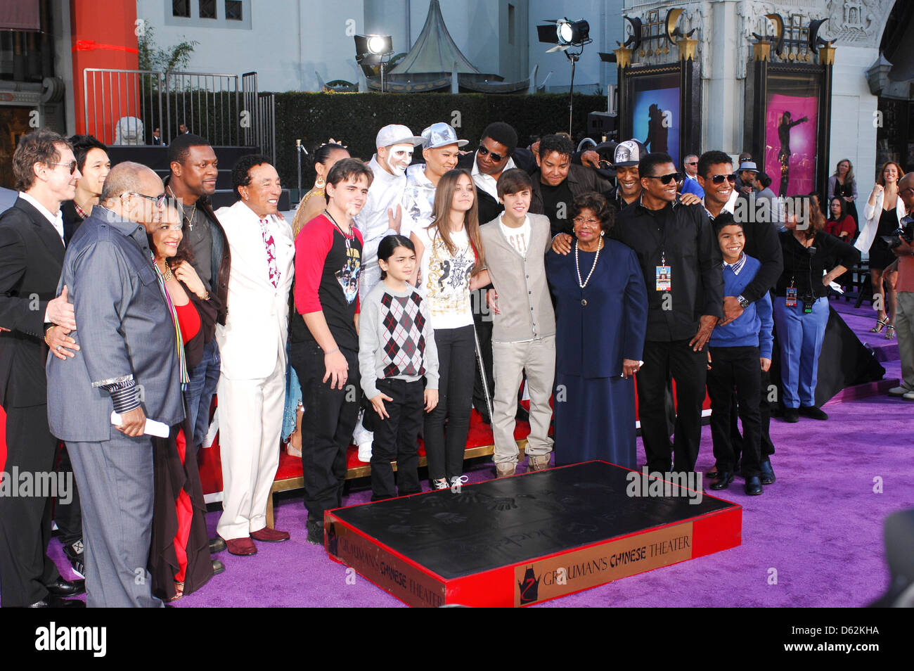 Prince Jackson, Blanket Jackson, Paris Jackson, Justin Bieber Michael Jackson's Famille et enfants immortalisé leur fin Banque D'Images