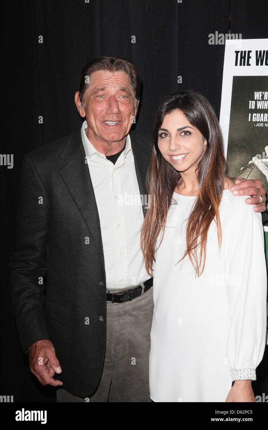 Joe Namath avec sa fille Jessica Namath Premiere de 'Namath" au théâtre de HBO New York City, USA - 25.01.12 Banque D'Images