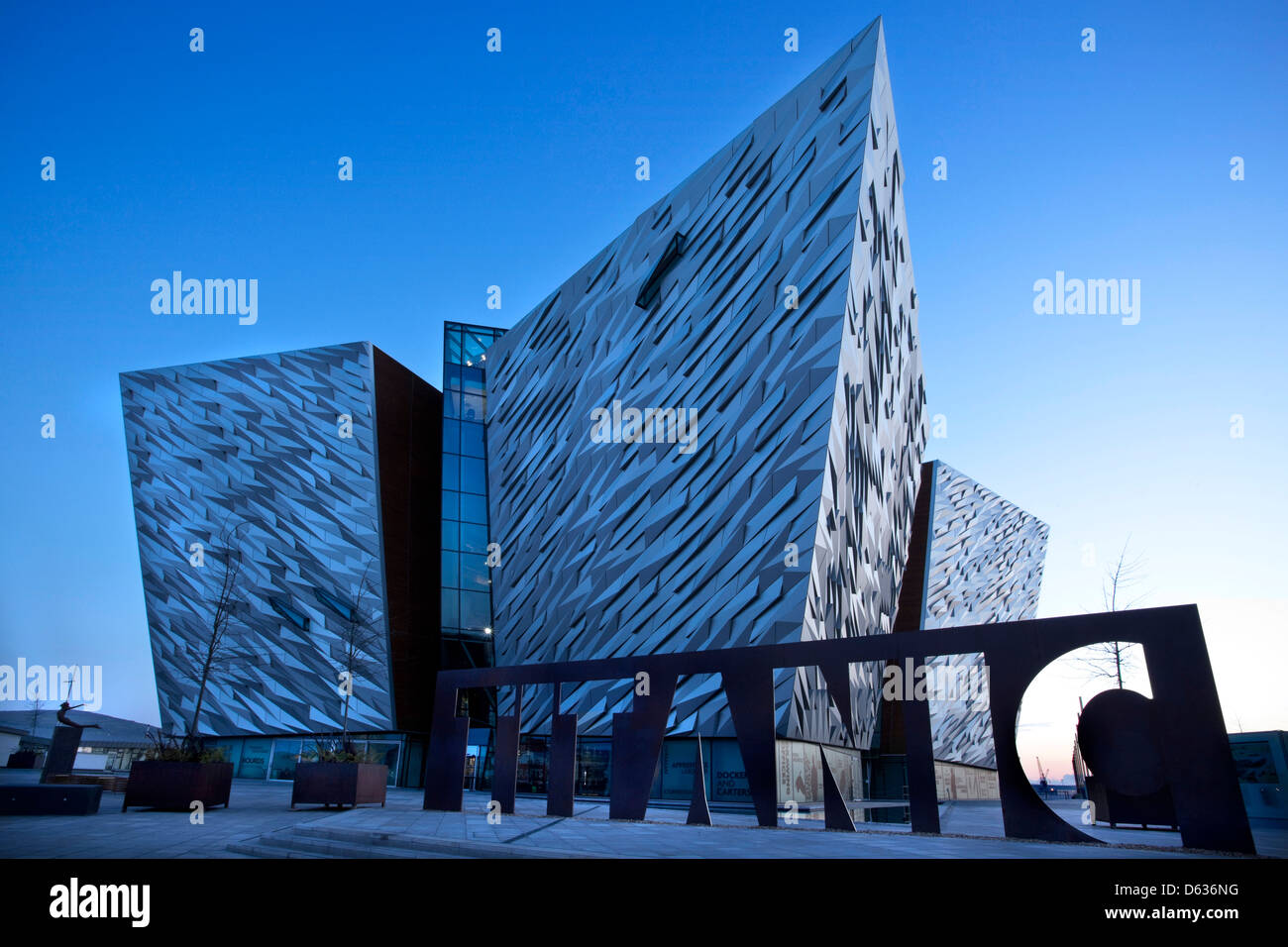 La construction du Titanic, Belfast, Irlande du Nord, Titanic Quarter Banque D'Images