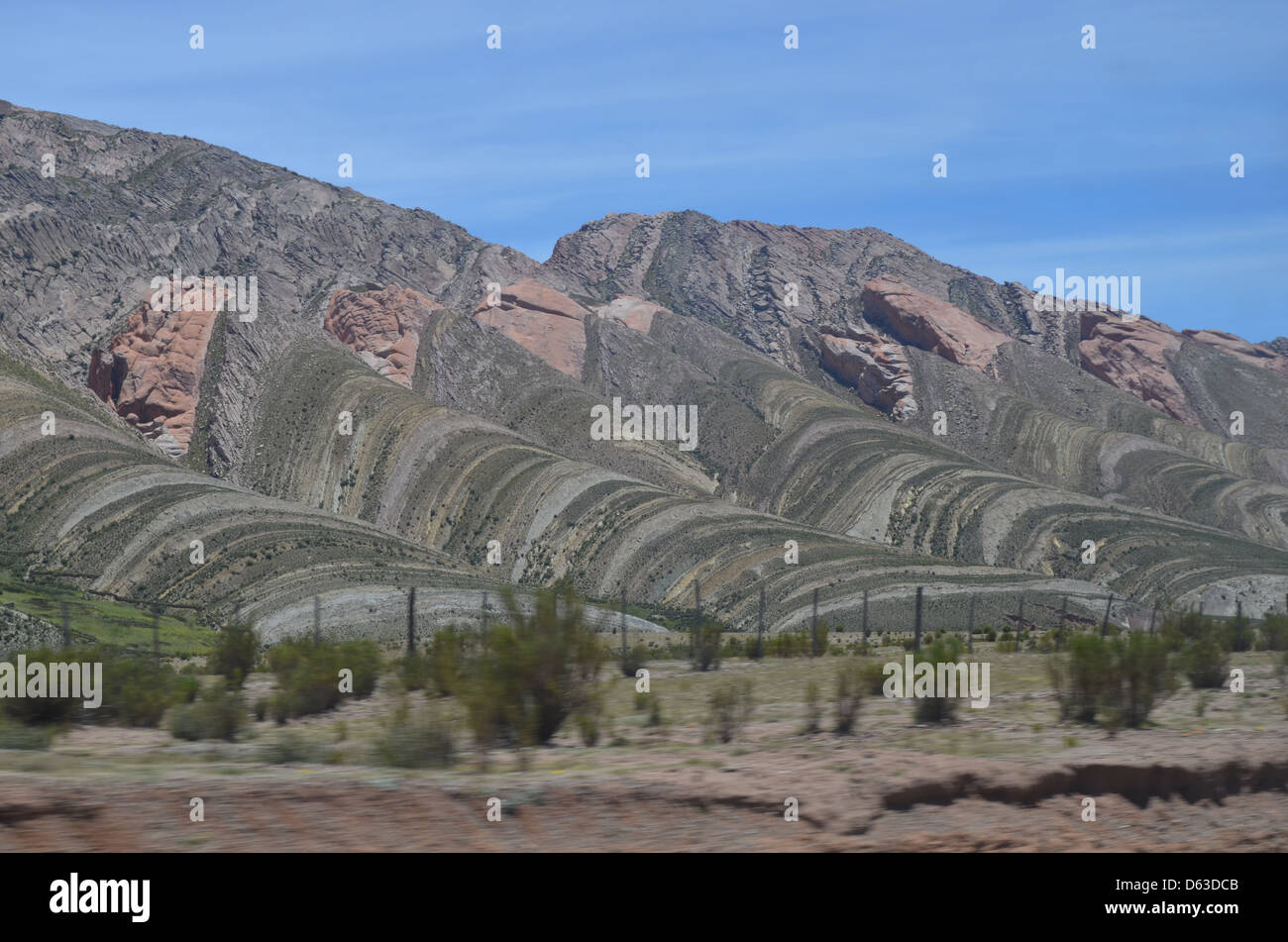 Formations rocheuses près de l'Humahuaca Canyon, le nord de l'Argentine Banque D'Images