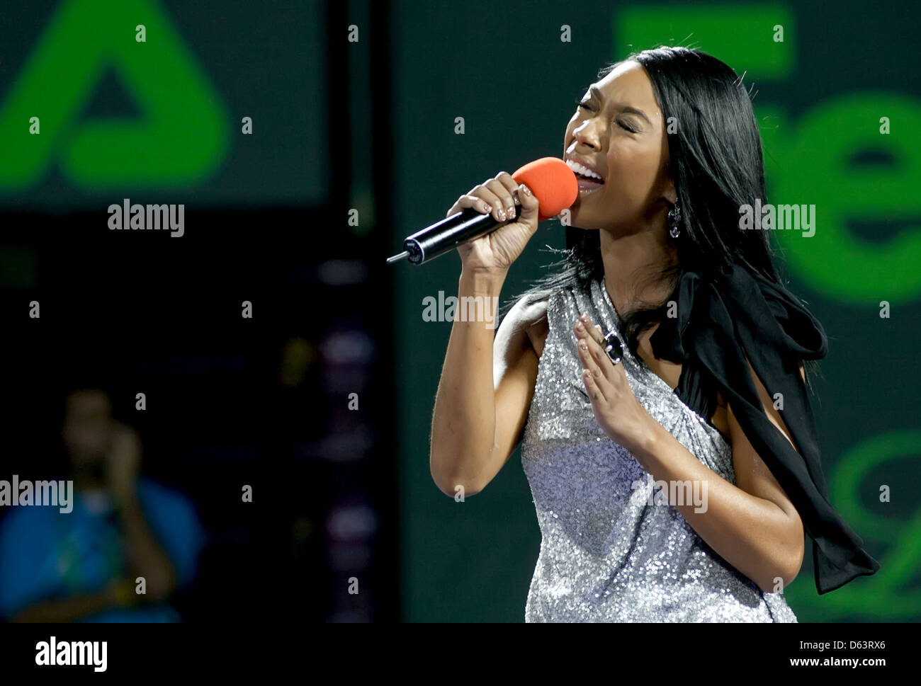 Brandy norwood sings star spangled banner Banque de photographies et d