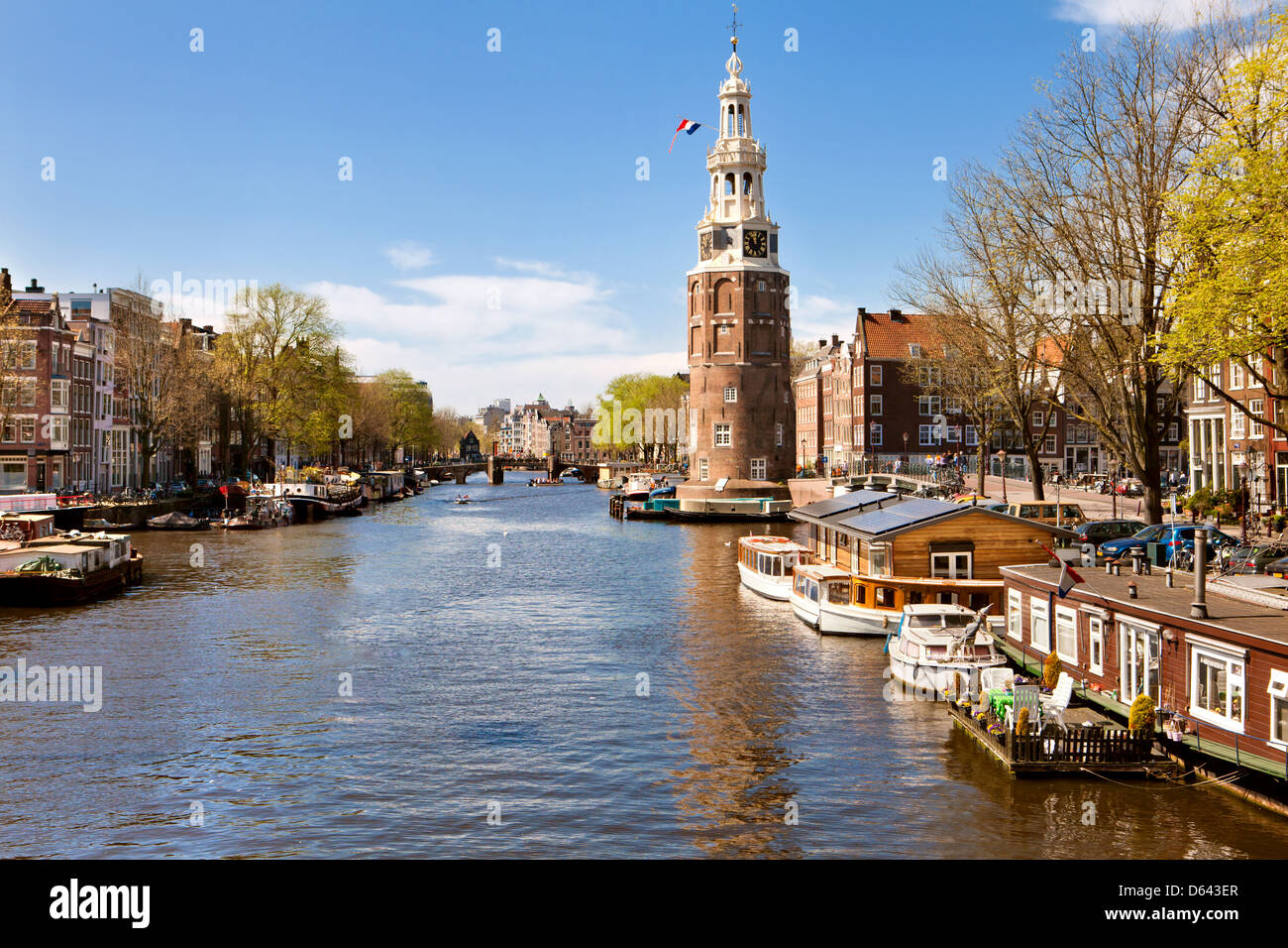 Paysage de ville d'Amsterdam, Pays-Bas Banque D'Images
