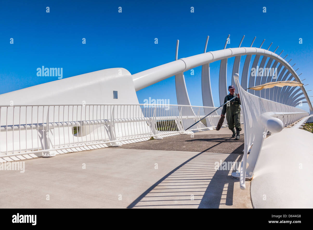 Te Rewa Rewa Bridge, New Plymouth, Taranaki, en Nouvelle-Zélande. Banque D'Images