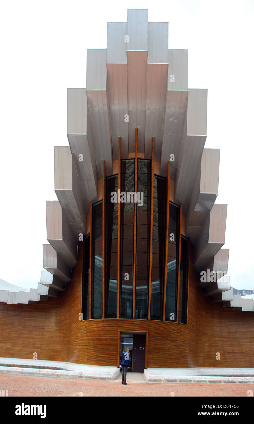 Vignoble Ysios conçue par Santiago Calatrava, La Rioja, Espagne Banque D'Images