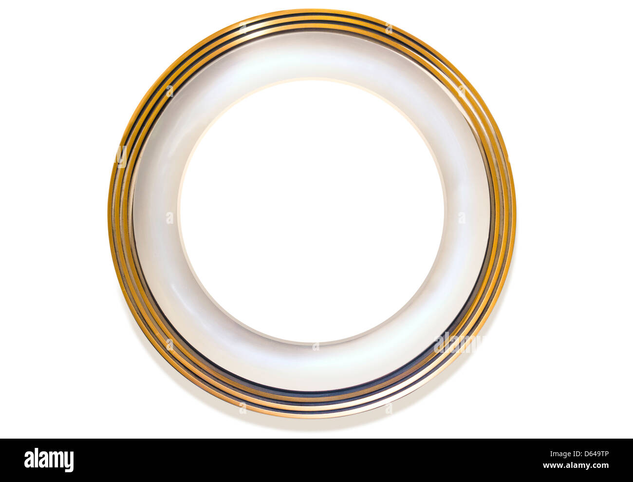Plaque avec cercle intérieur blanc pour propre contenu sur fond blanc Banque D'Images
