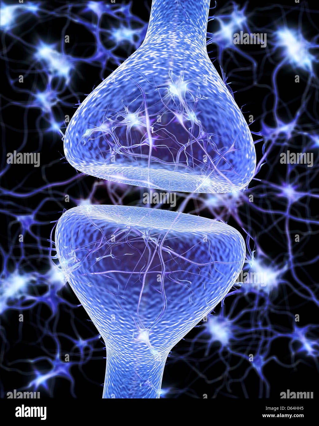 Synapse nerveuse, artwork Banque D'Images