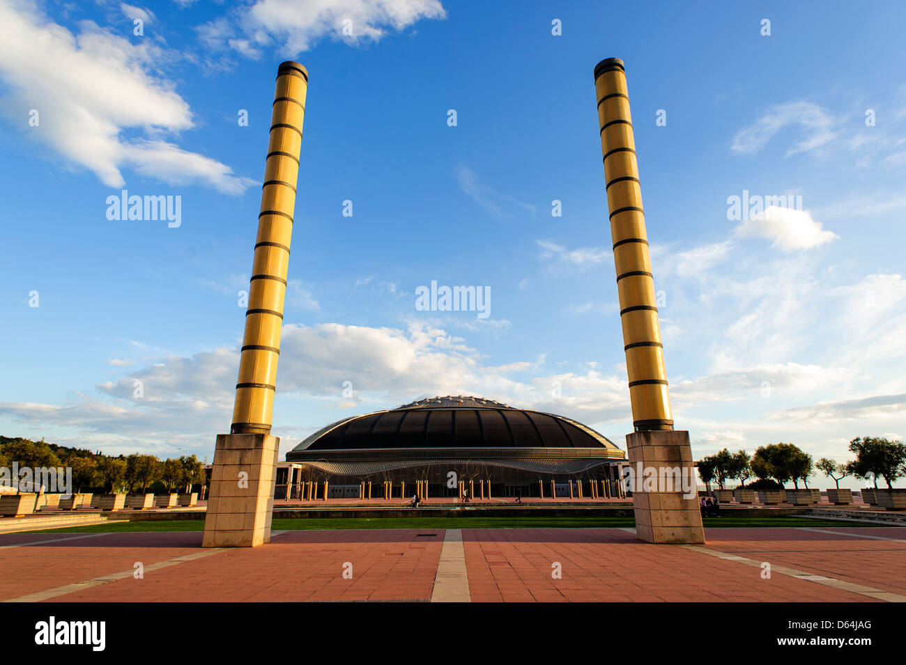 Palau Sant Jordi Stade olympique de Montjuïc, Barcelone, Espagne. Banque D'Images