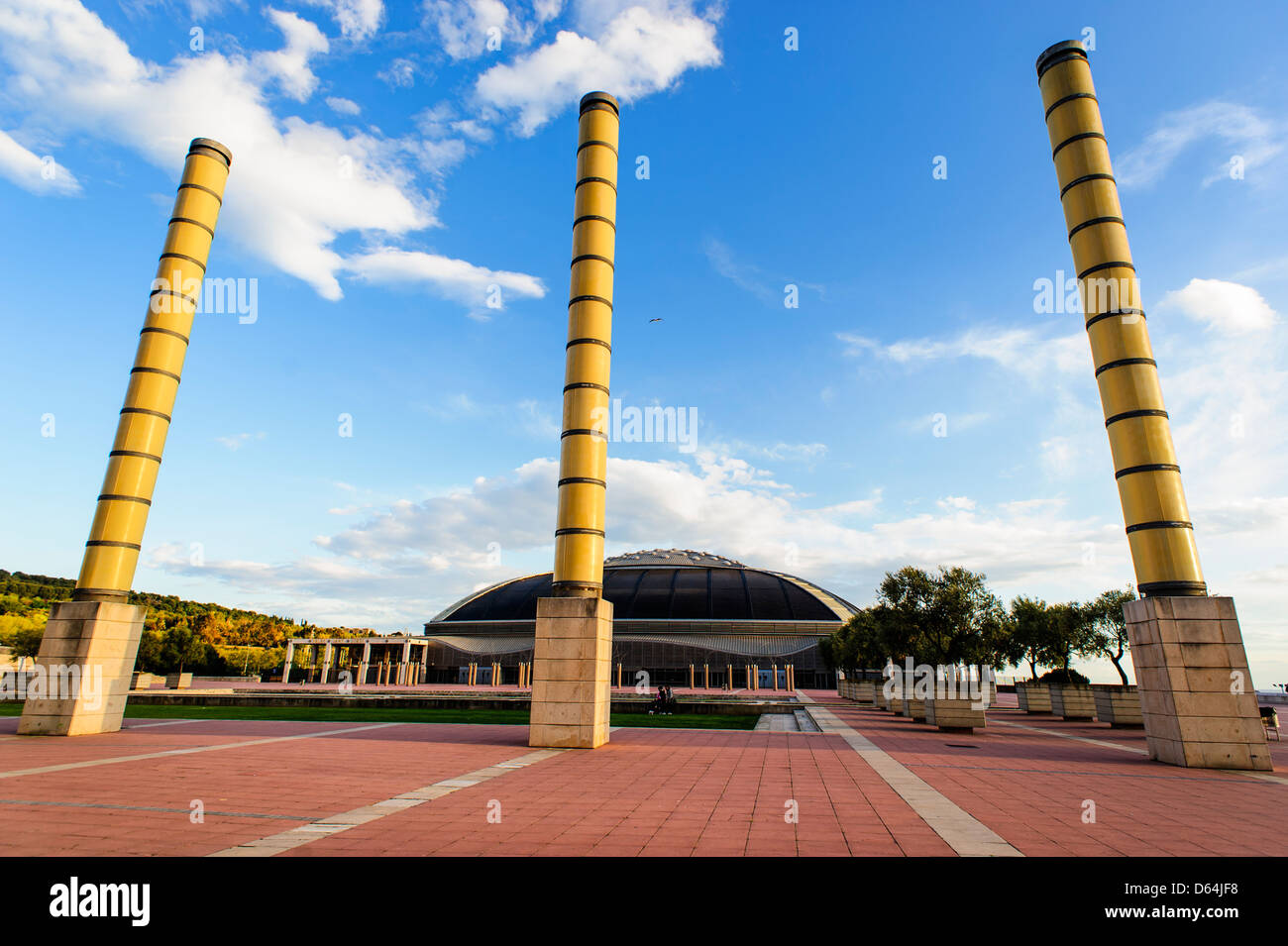 Palau Sant Jordi Stade olympique de Montjuïc, Barcelone, Espagne. Banque D'Images