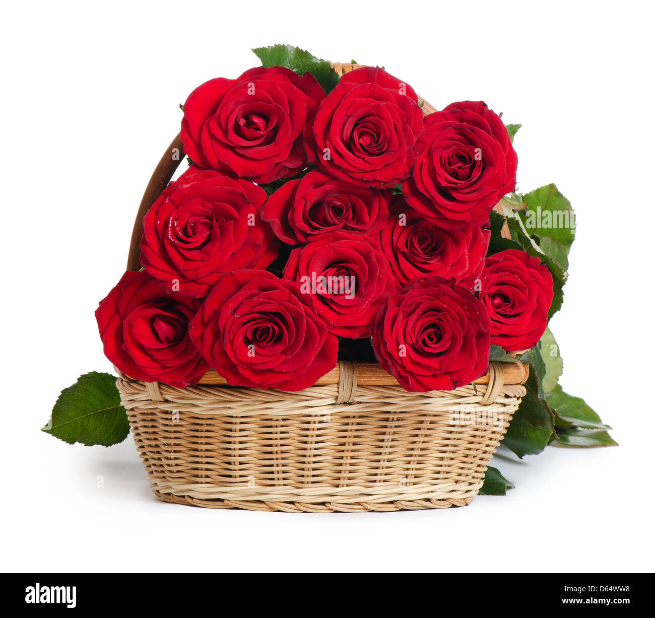 Bouquet de roses rouges isolated on white Banque D'Images