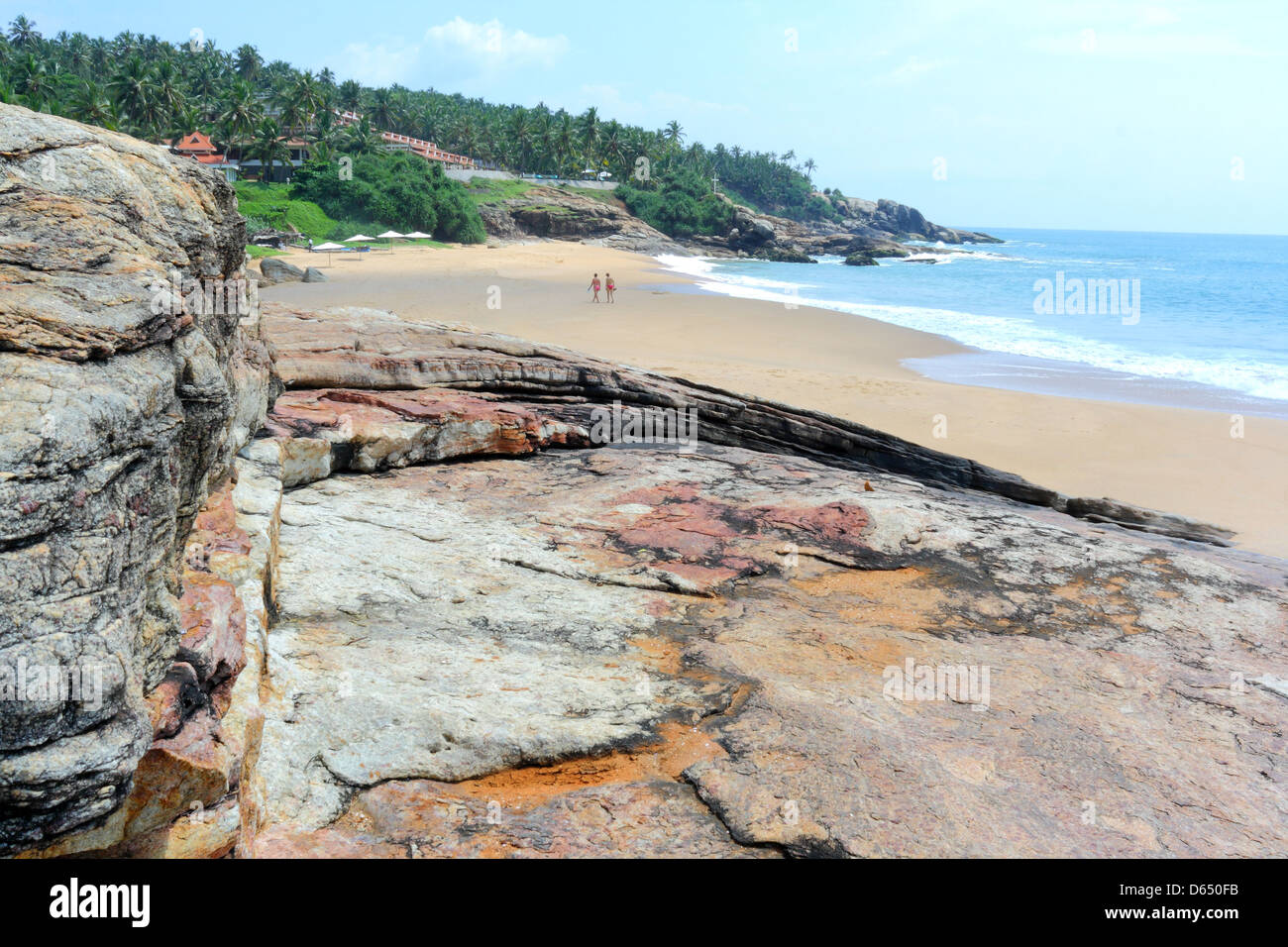 Pulinkudi beach près de Kovalam thiruvananthapuram Kerala Inde Banque D'Images