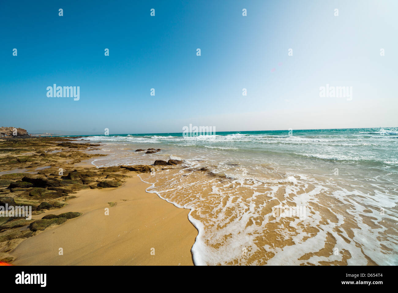 Plage de sable fin sur la côte atlantique, les Îles Canaries Banque D'Images