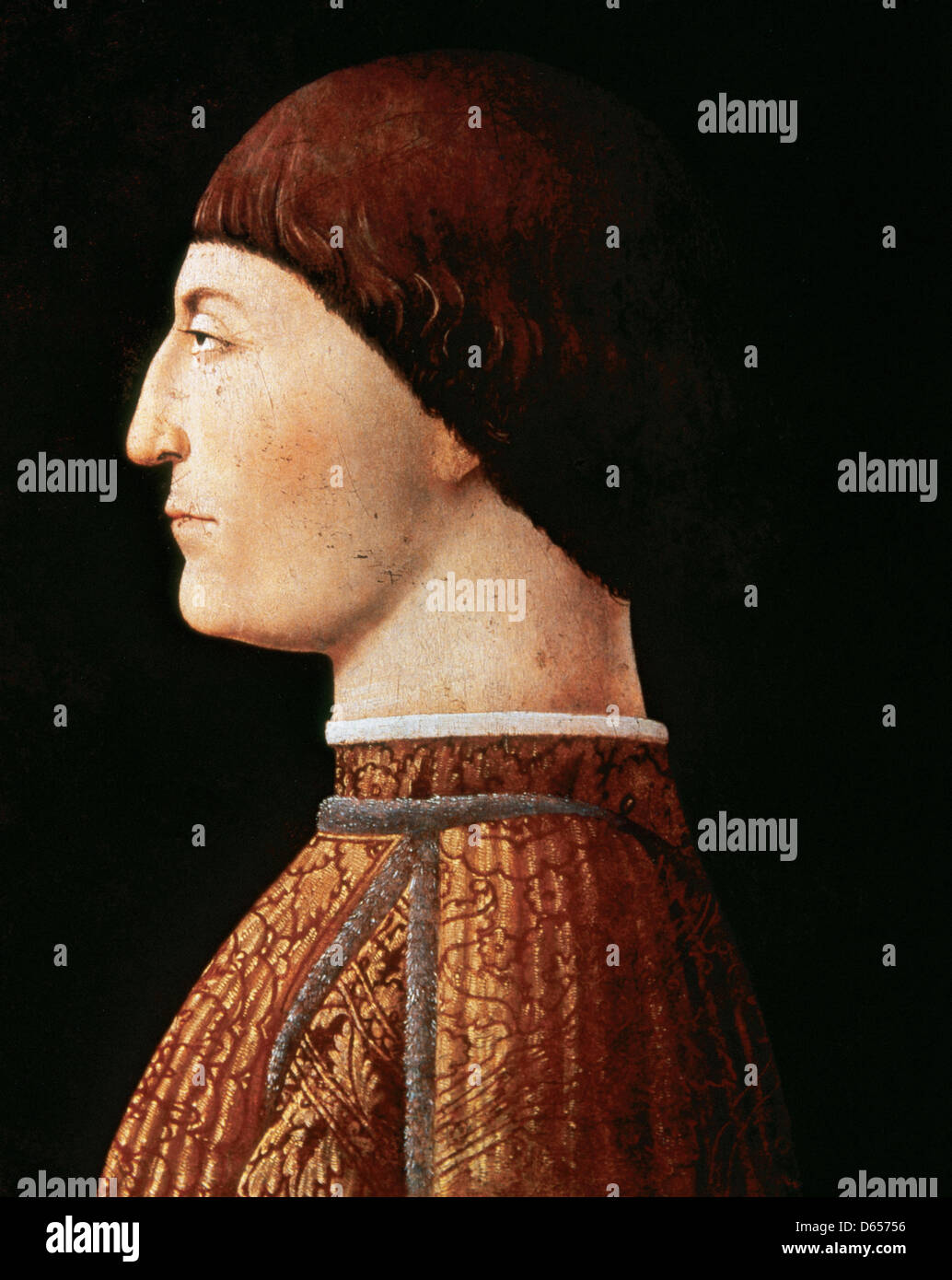 Piero della Francesca (1415-1492). Portrait de Sigismondo Pandolfo Malatesta. Musée du Louvre. París. La France. Banque D'Images