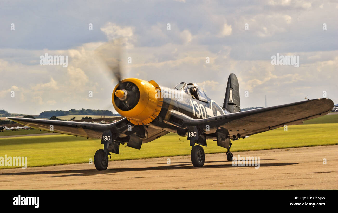 Avion Vought F4U Corsair Duxford UK Banque D'Images