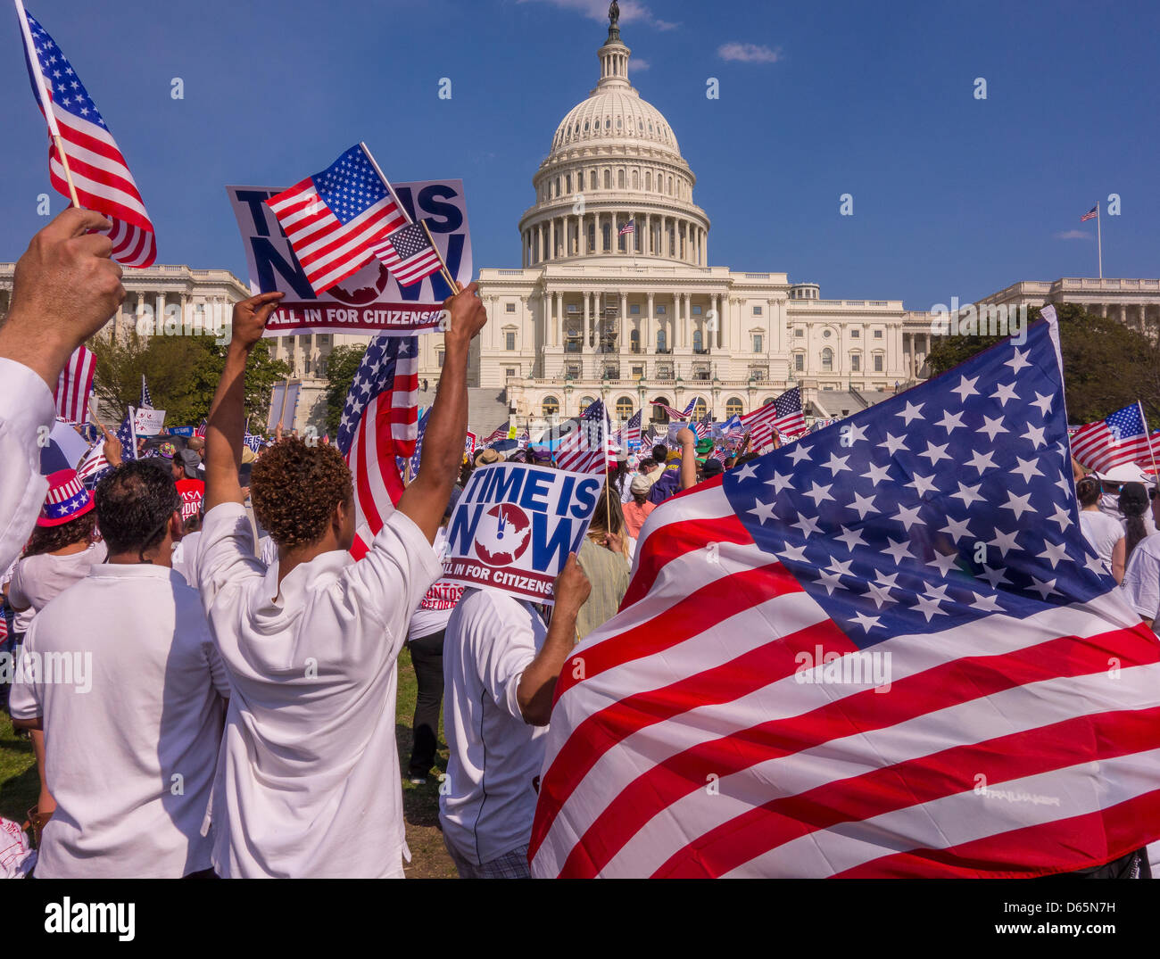 Washington DC, USA. 10 avril 2013. La réforme de l'Immigration rassemblement au Capitole. Crédit : Rob Crandall / Alamy Live News Banque D'Images