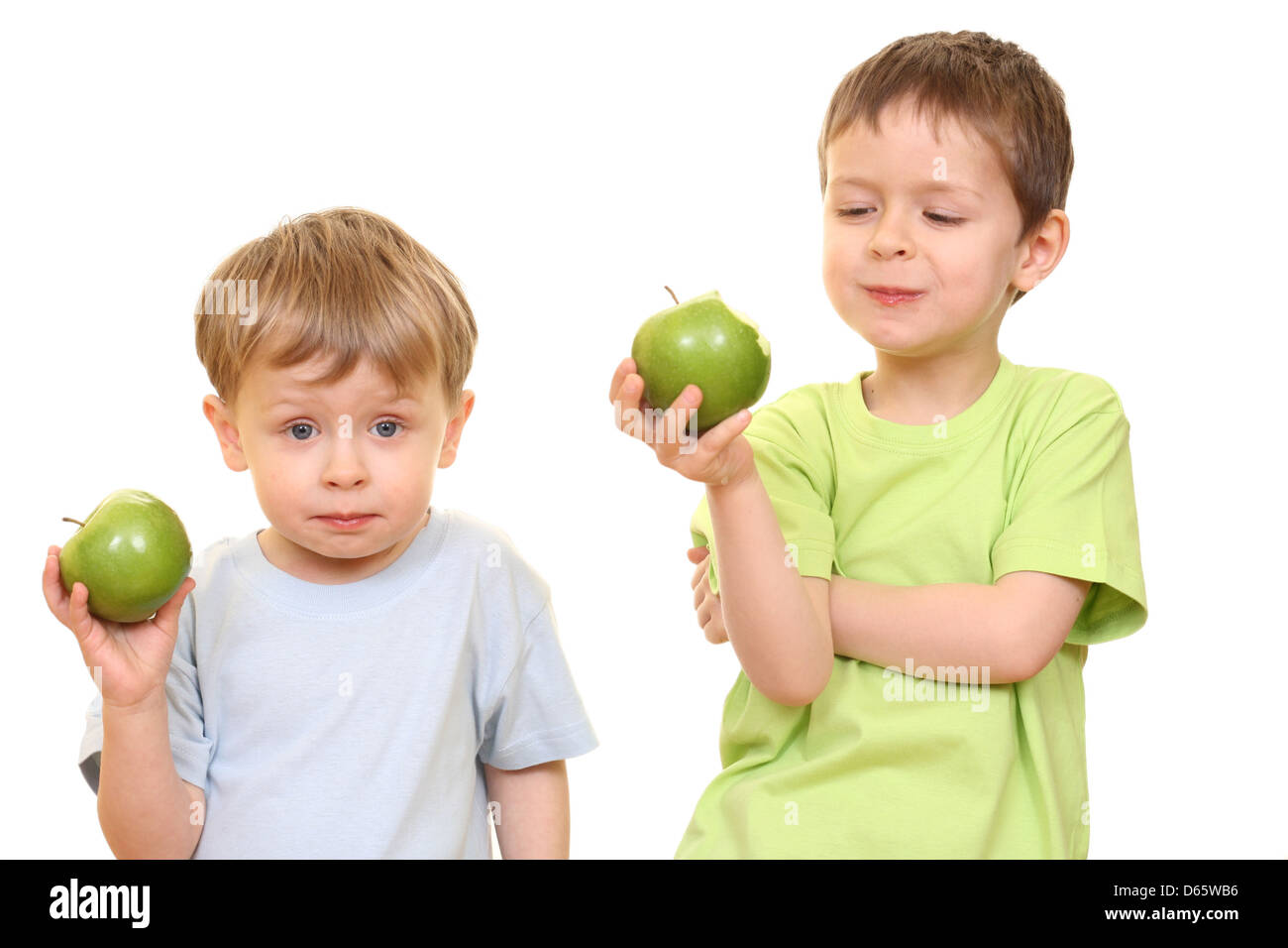 Enfant,alimentation saine,frères et sœurs Banque D'Images