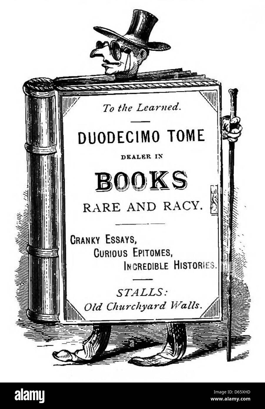Une illustration présentant des livres rares et racés en noir et blanc, reflétant la typographie vintage et l'impression de spécimens. Banque D'Images