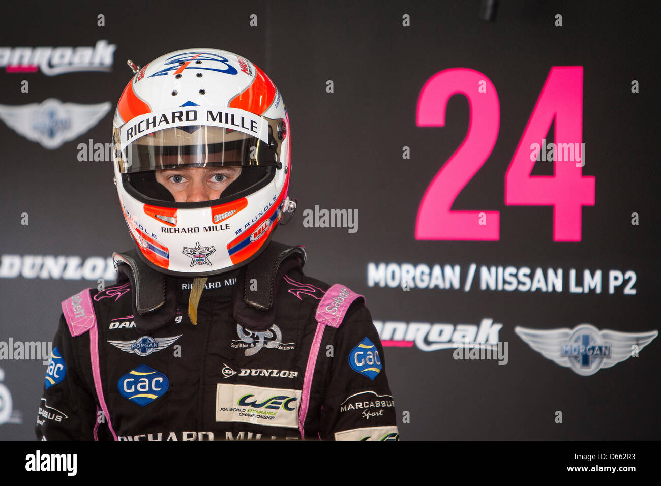 12.04.2013 Circuit de Silverstone le Northamptonshire en Angleterre. La pratique libre pour le Round 1 de la FIA World Endurance Championship - 6 heures de Silverstone. # 24 OAK Racing (FRA). Morgan - Nissan. La catégorie LMP2. Pilotes : Olivier Pla (FRA) David Heinemeier Hansson (DNK) Alex Brundle (GBR) Banque D'Images 12.04.2013 Circuit de Silverstone le Northamptonshire en Angleterre. La pratique libre pour le Round 1 de la FIA World Endurance Championship - 6 heures de Silverstone. # 24 OAK Racing (FRA). Morgan - Nissan. La catégorie LMP2. Pilotes : Olivier Pla (FRA) David Heinemeier Hansson (DNK) Alex Brundle (GBR) Banque D'Images