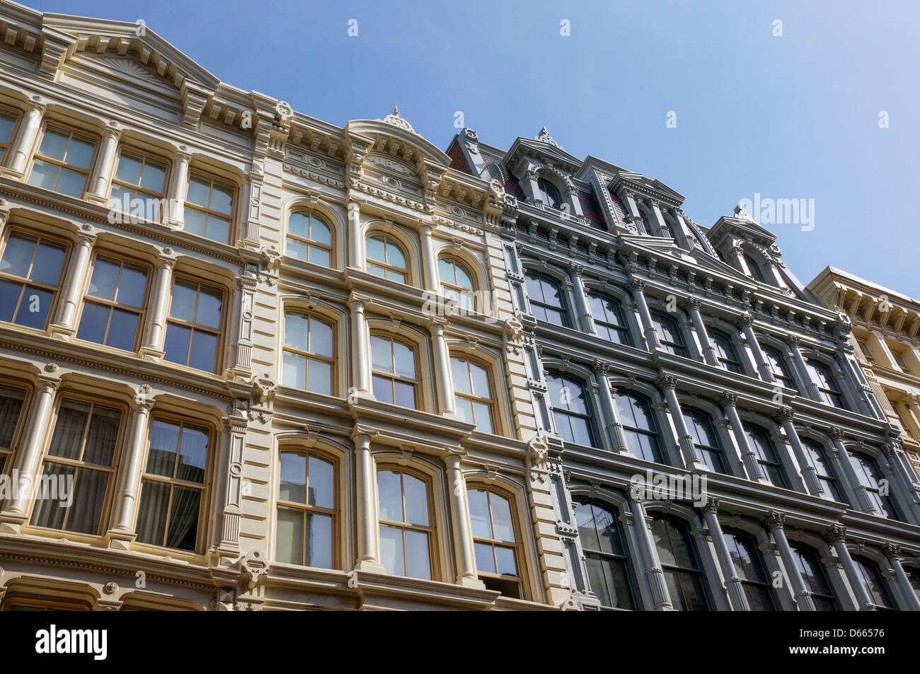 Les bâtiments du quartier historique en fonte dans Soho à New York City Banque D'Images