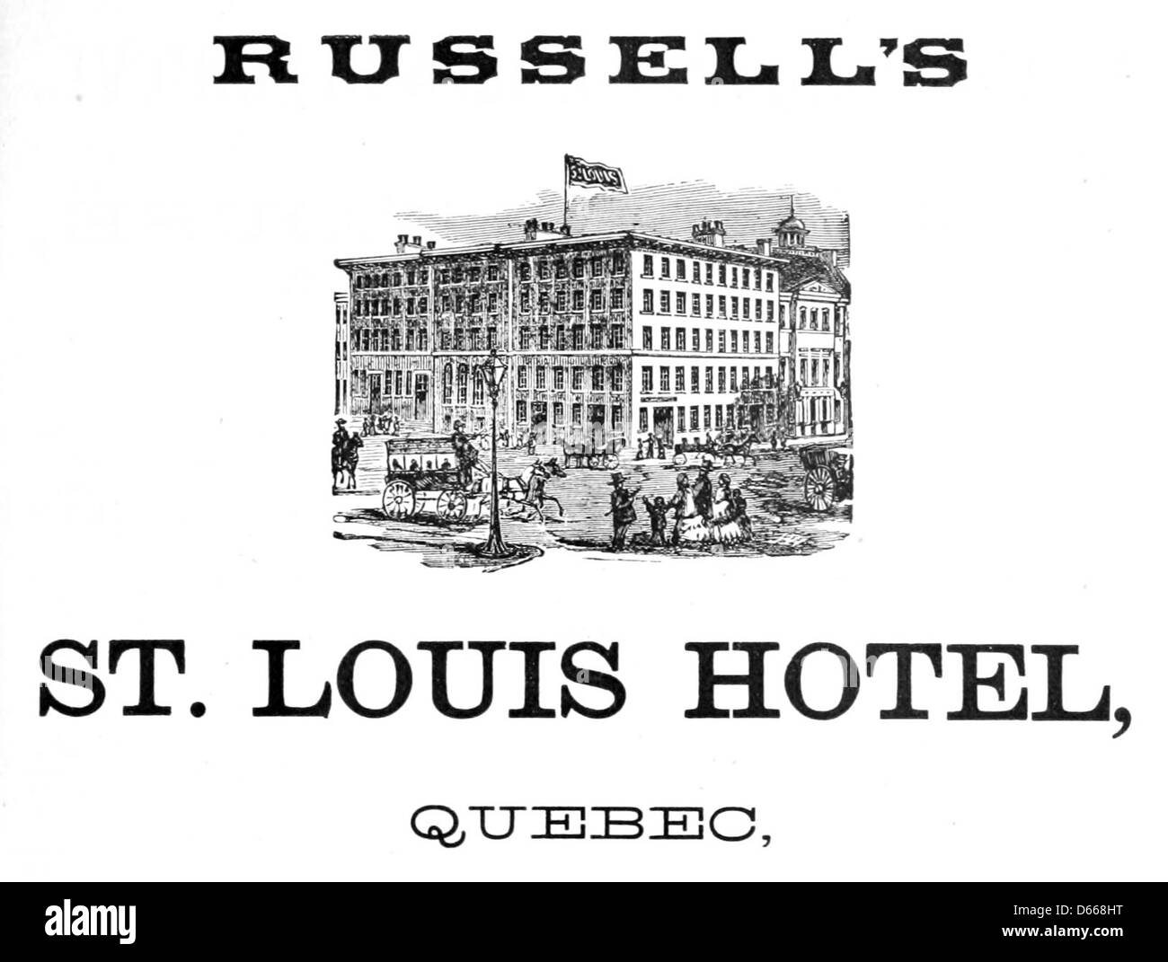 Cette image est tirée de 'vacances d'été aux montagnes blanches' (1879), mettant en vedette l'hôtel Louis de Russell à Québec. L'hôtel, une destination populaire à la fin du XIXe siècle, était un centre pour les visiteurs en quête de loisirs et de beauté naturelle dans la région des White Mountains. Banque D'Images