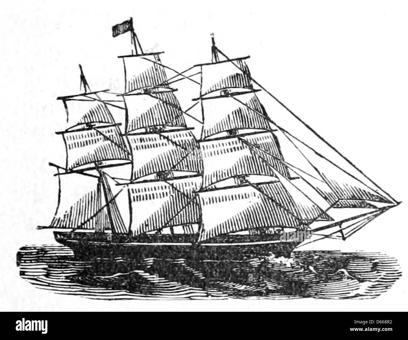 Cette photographie de 1893 illustre un voyage historique de Philadelphie à San Francisco, passant autour du cap Horn et s'arrêtant à Rio de Janeiro et Juan Fernandez. L'image capture le voyage de la période de la ruée vers l'or de 1849-50, mettant en évidence la route maritime et les défis rencontrés par les marins dans le Pacifique Sud. Banque D'Images