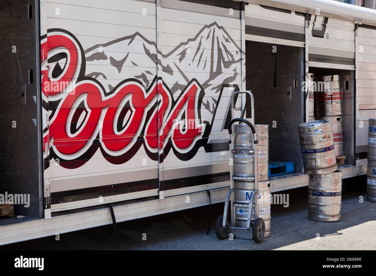 La bière Coors Light delivery truck - USA Banque D'Images