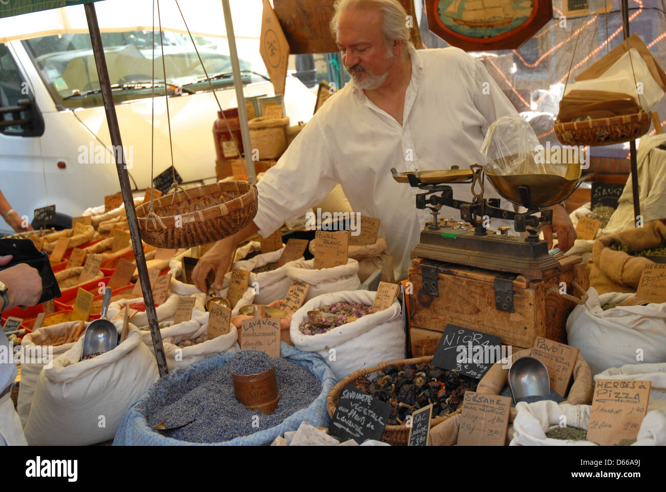Marché français, Collioure, France, Banque D'Images