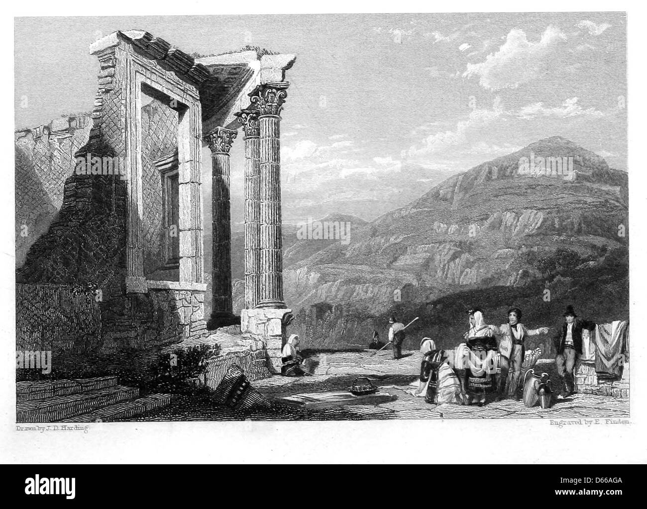 Une image tirée de *A Wall-Street Bear in Europe* (1855), montrant les voyages d'un investisseur américain à travers l'Angleterre, l'Écosse, la France et l'Italie. L’œuvre offre un aperçu des paysages et de la culture européens au milieu du XIXe siècle. Banque D'Images