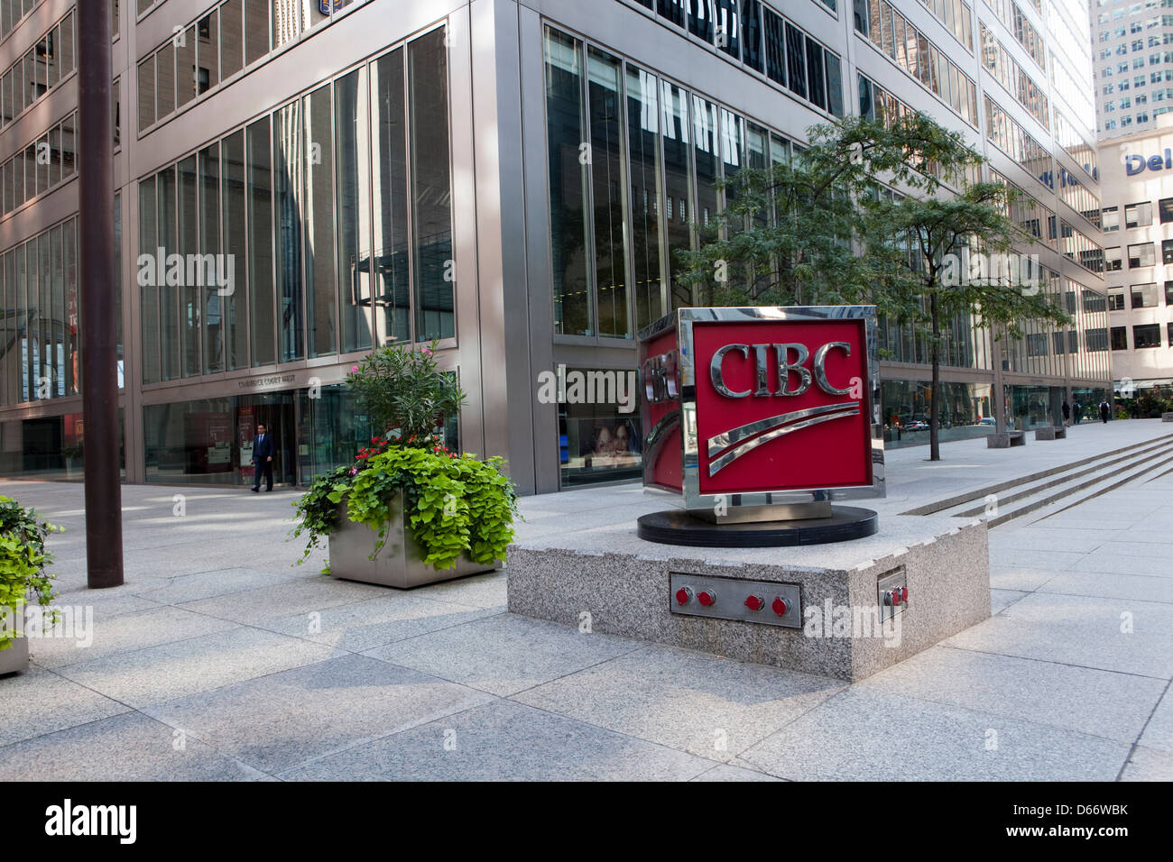 Une vue de la construction de la Banque CIBC au centre-ville de Toronto, Canada Banque D'Images